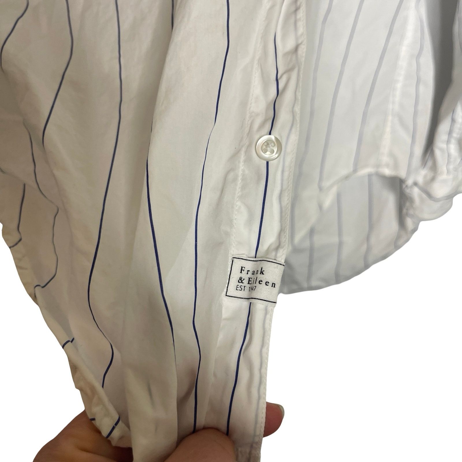 Frank & Eileen Frank & Eileen Frank Cotton Relaxed Shirt White/Blue Stripe Size M / US 6-8 / IT 42-44 - 6 Thumbnail