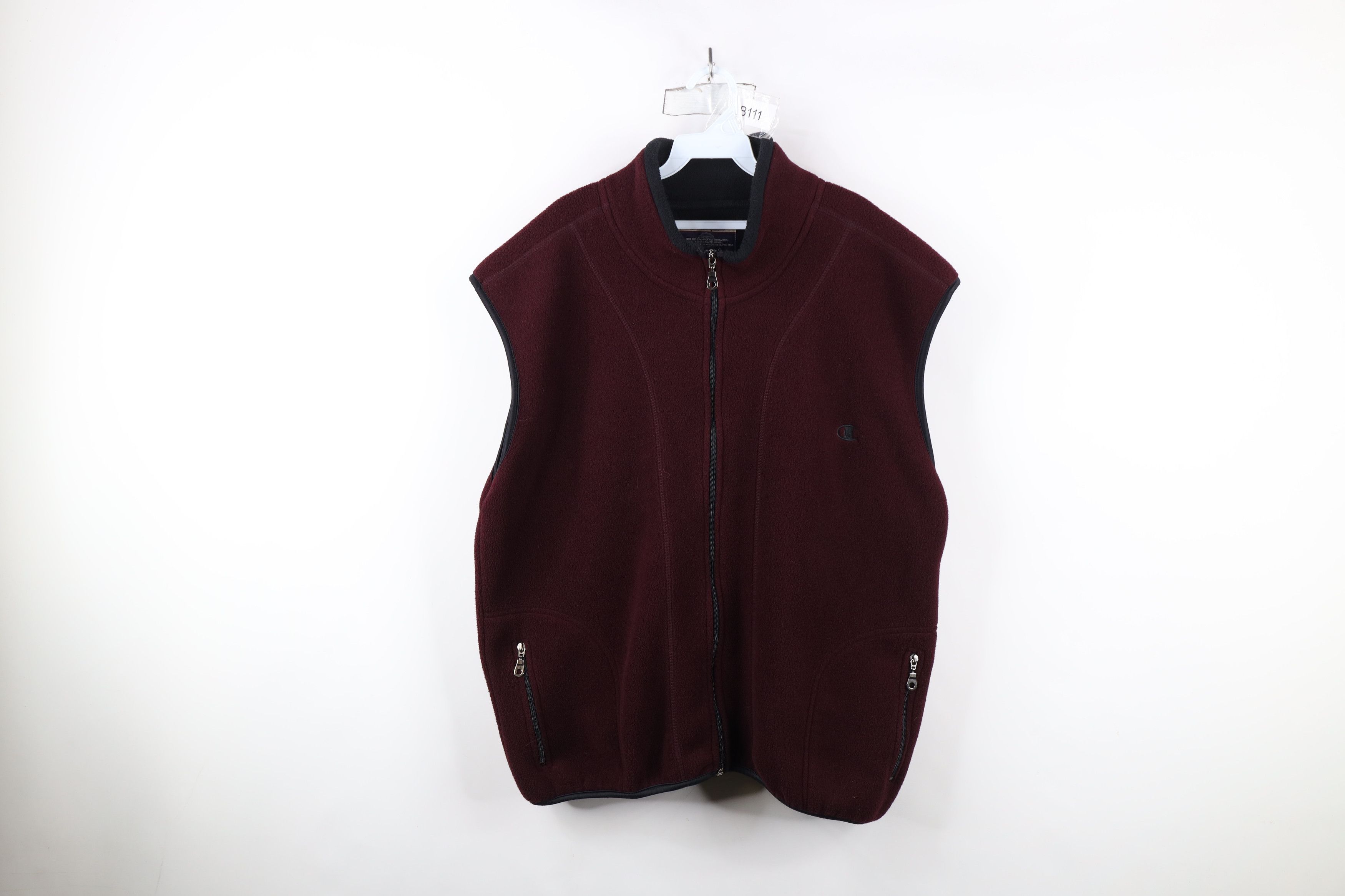 Champion × Vintage Vintage 90s Champion Logo Full Zip Fleece Vest Jacket Purple Size US XL / EU 56 / 4 - 1 Thumbnail