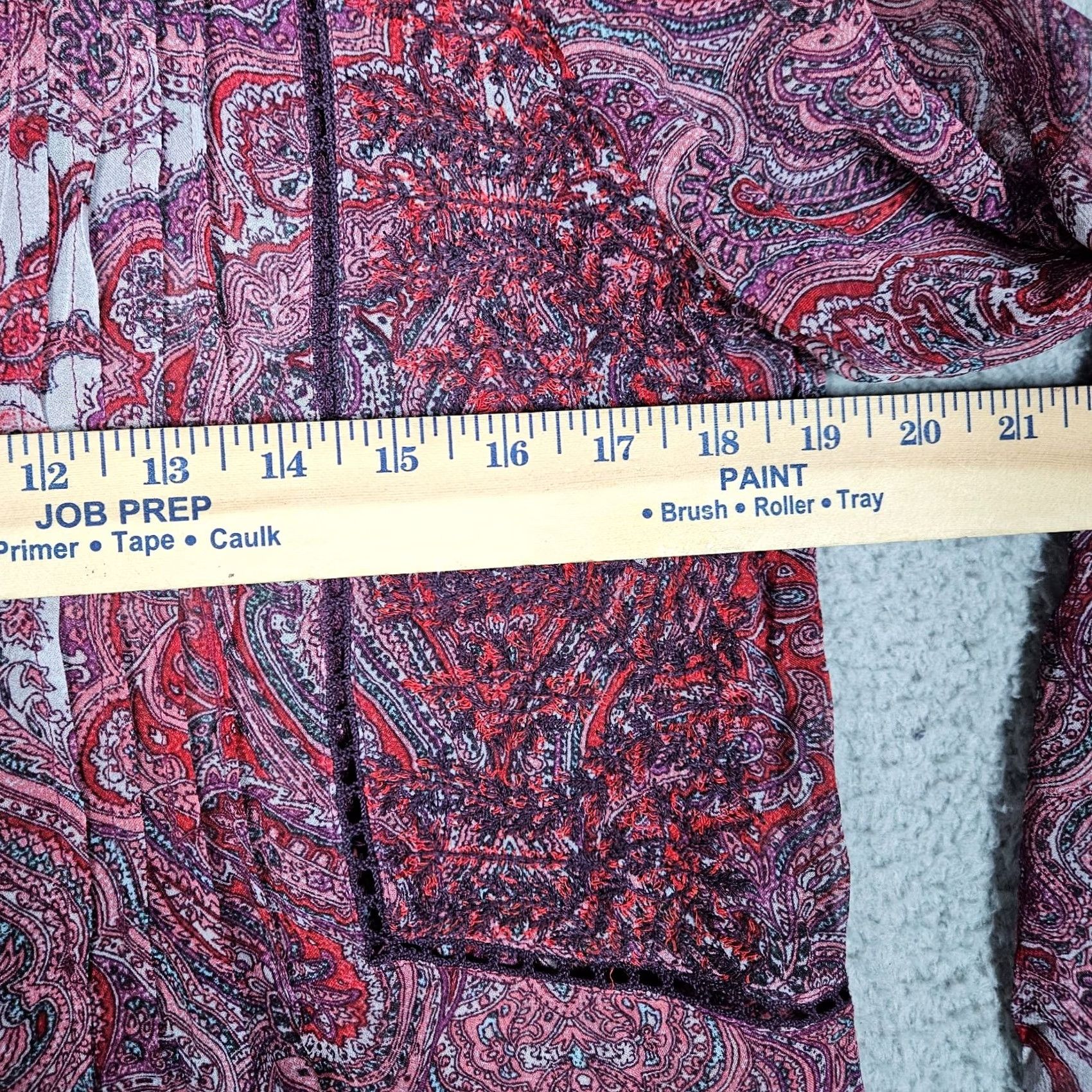 Lucky Brand Lucky Brand Women's V-neck Long Sleeve Pleated Paisley Blouse Sz S Size S / US 4 / IT 40 - 5 Thumbnail