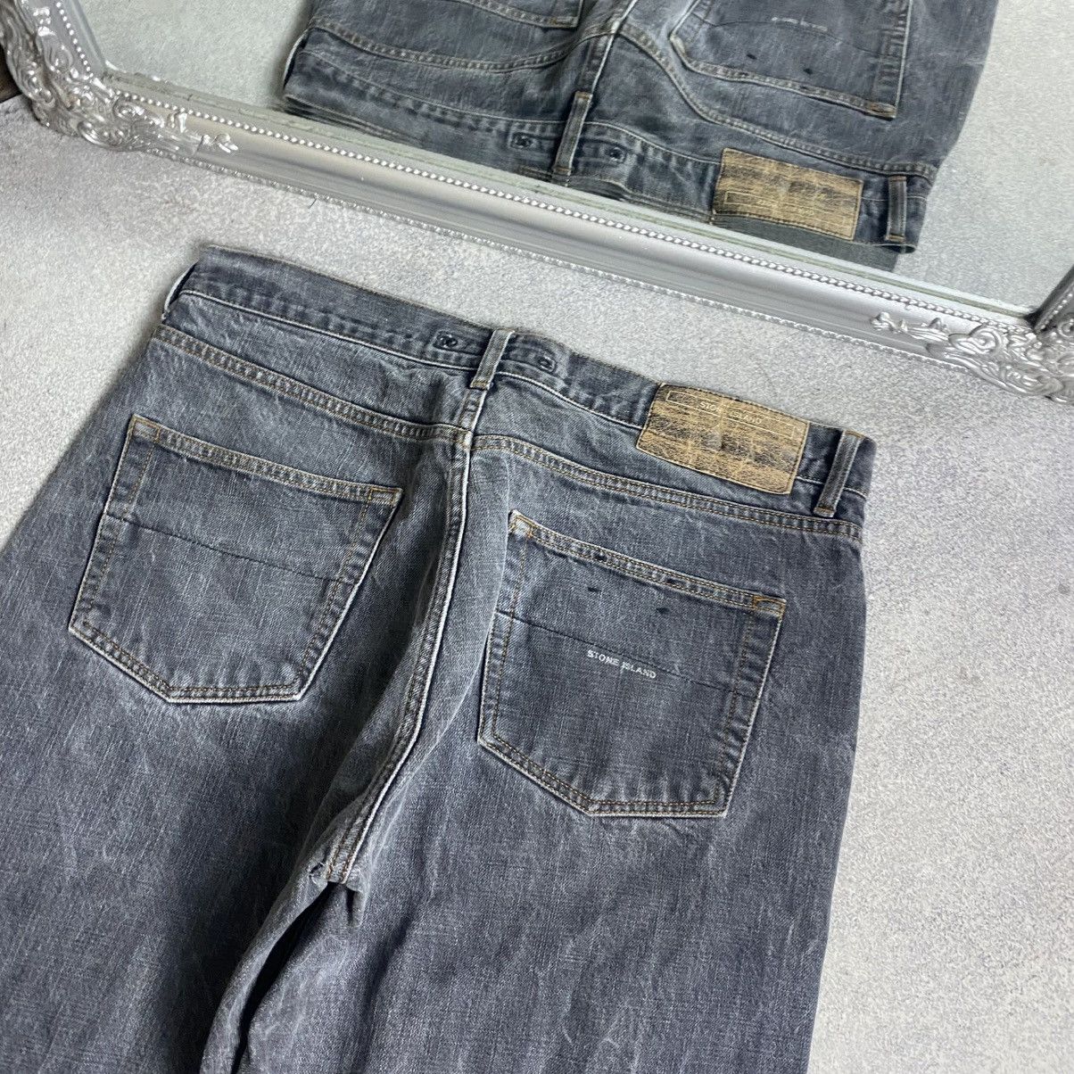 Stone Island Vintage 80s Trashed Stone Island Jeans Patch Logo Dnim pants Size US 36 / EU 52 - 4 Thumbnail