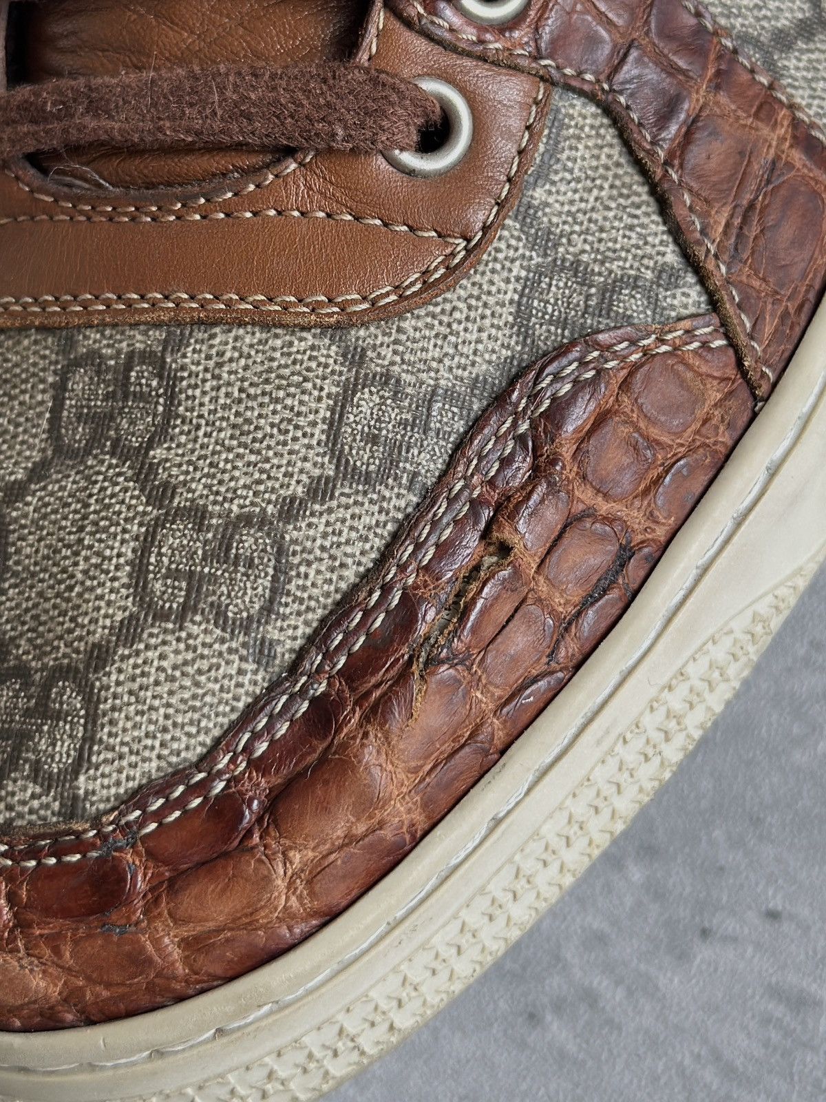 Gucci CROC LEATHER IMPRIME HIGH TOP Size US 7.5 / EU 40-41 - 12 Thumbnail