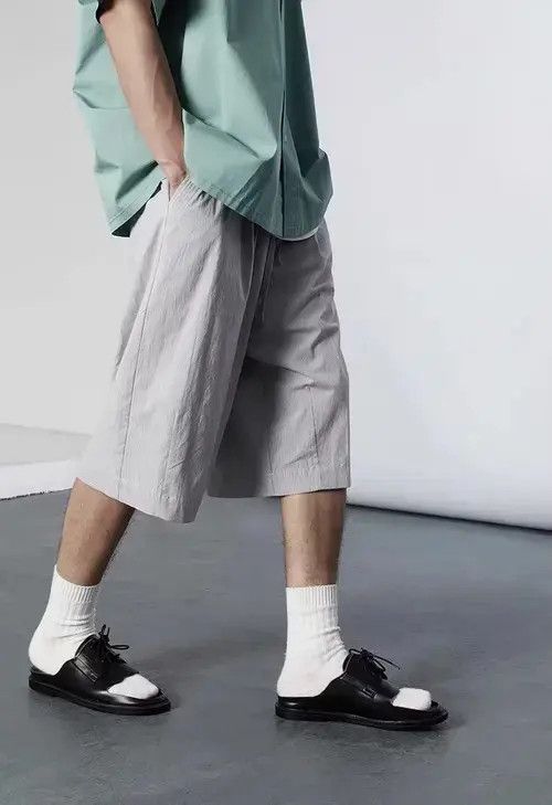 Japanese Brand 21SS Indigo Union Japan Stone Grey Cotton Linen Shorts Size US 32 / EU 48 - 4 Thumbnail