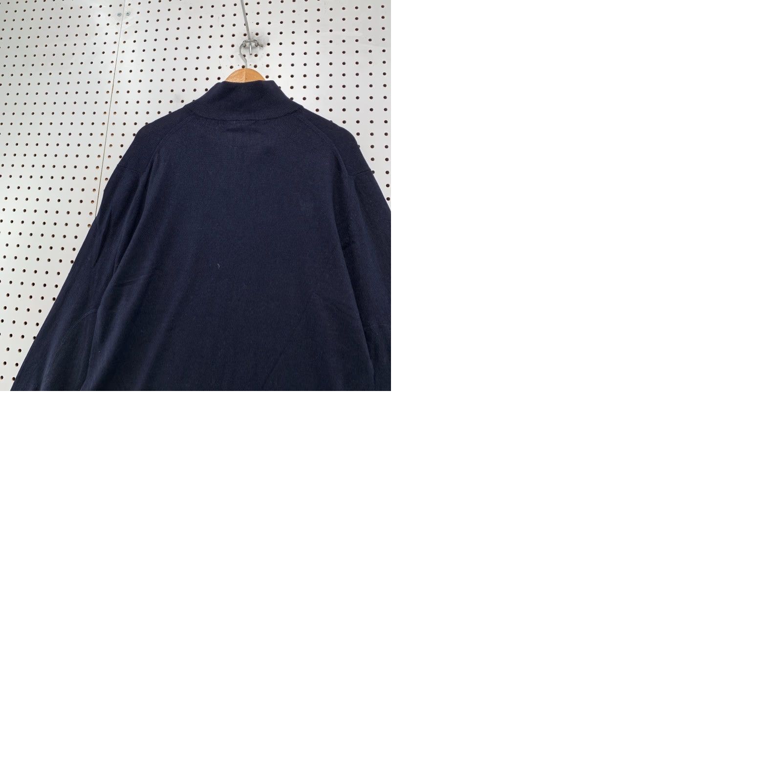 Banana Republic Banana Republic Silk Cashmere Sweater Mens XL Navy Blue 1/4 Zip Work Shirt Knit Mock Neck Long Sleeve Casual Mens Size US XL / EU 56 / 4 - 9 Thumbnail