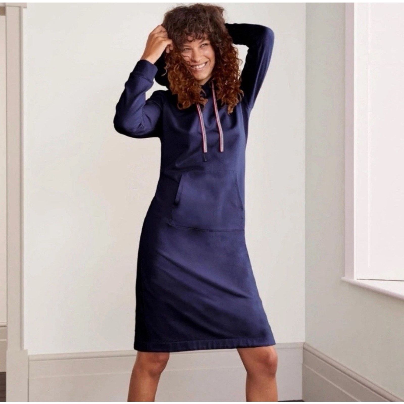 Boden BODEN Oriel Sweatshirt Hoodie Dress Navy Blue Women Sz 12 Size XL / US 12-14 / IT 48-50 - 1 Thumbnail