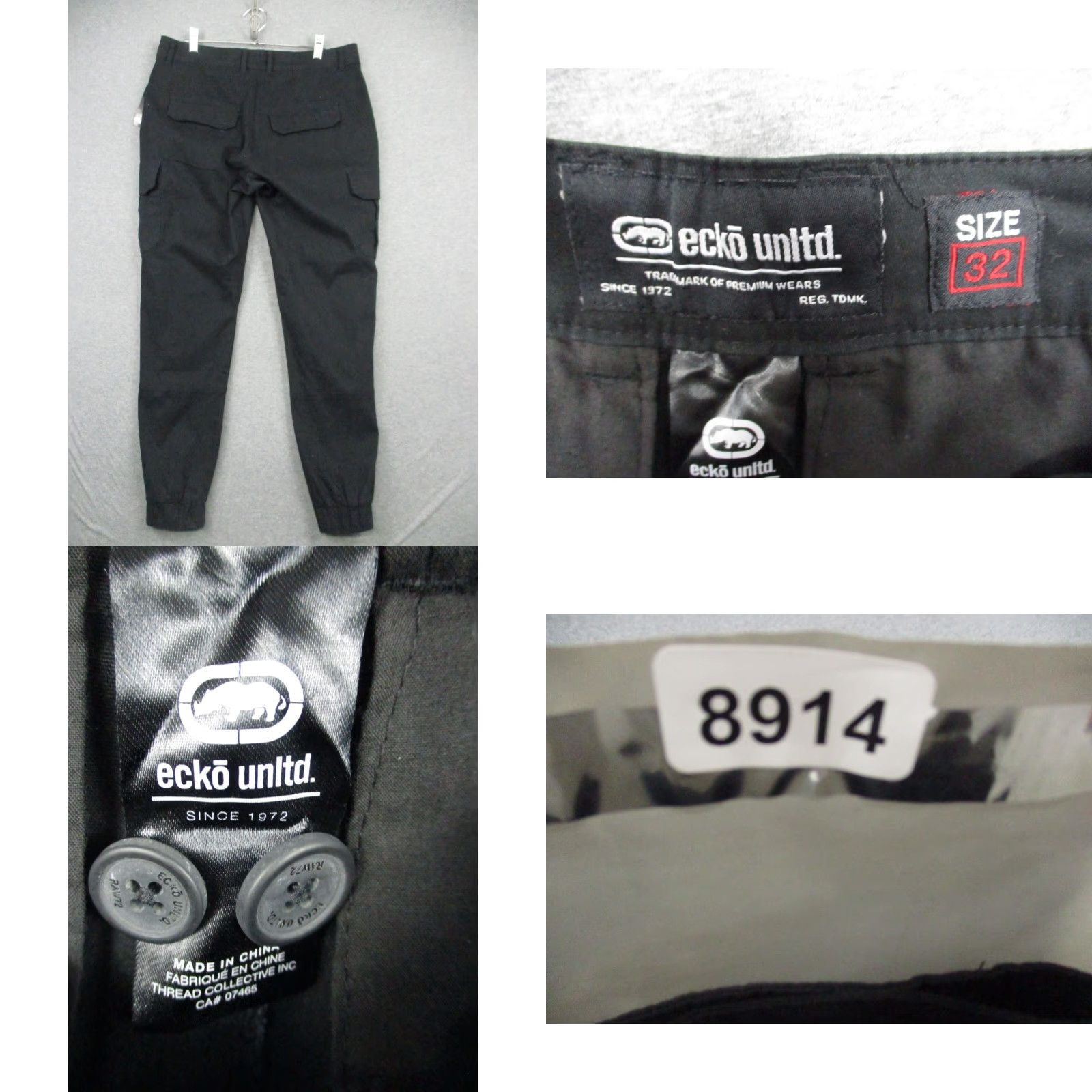 Vintage VINTAGE Cargo Pants 32 Men Black 90s Hip Hop Cargo Style Ecko Untld Regular Fit Straight Pockets Ankle NWT Streetwear (Adult Mens) Size US 32 / EU 48 - 8 Thumbnail
