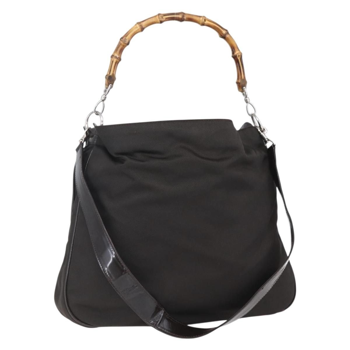 Gucci Gucci Vintage Bamboo Handle Bag Nylon Size ONE SIZE - 1 Thumbnail