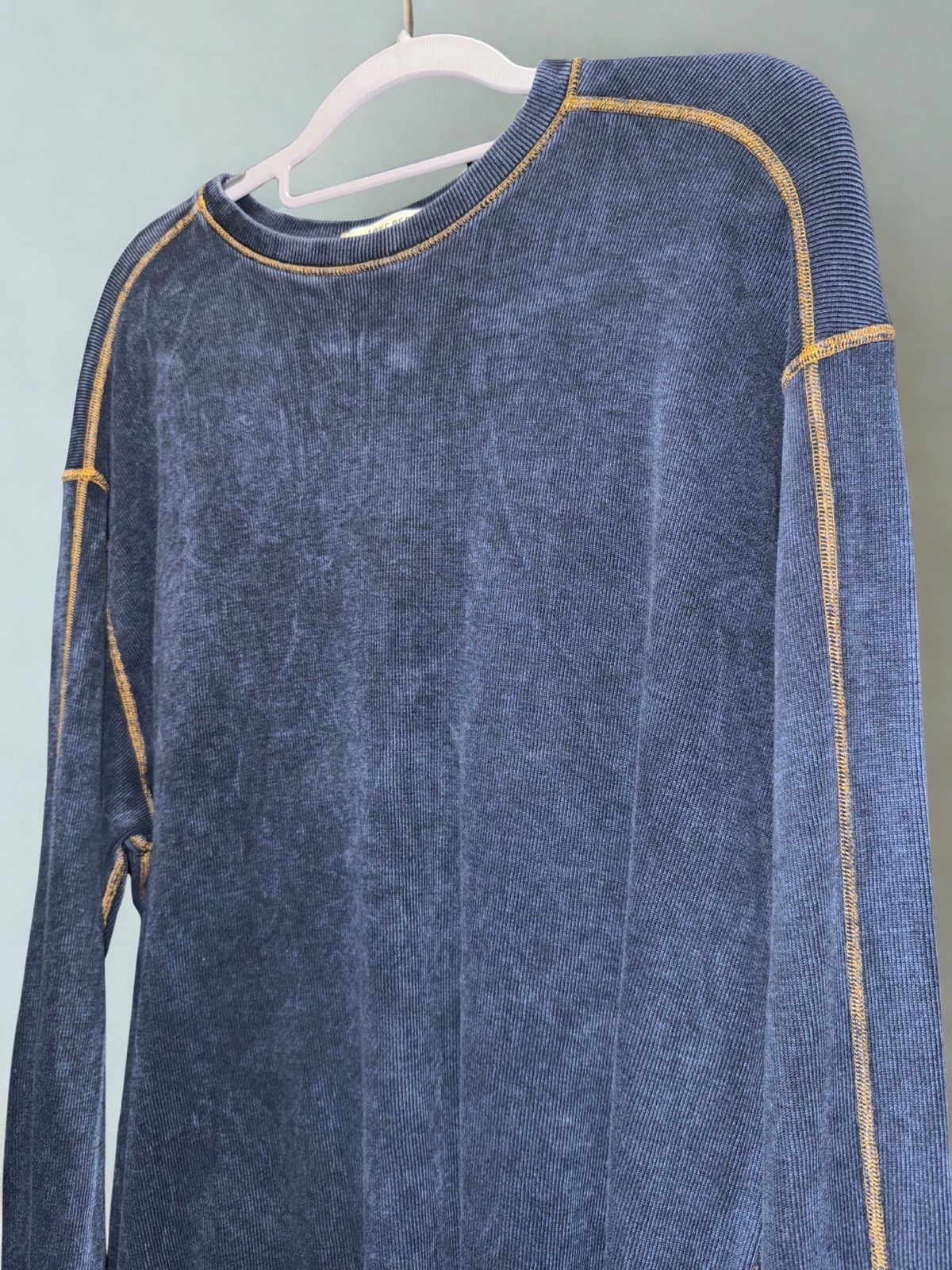 Other Vintage Blue Mock Denim Cotton Long Sleeve Size US L / EU 52-54 / 3 - 2 Thumbnail