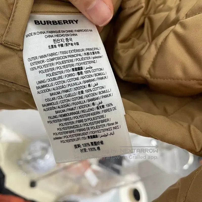 Burberry Burberry Khaki Cotton Women's Quilted Jacket. Size L / US 10 / IT 46 - 3 Thumbnail