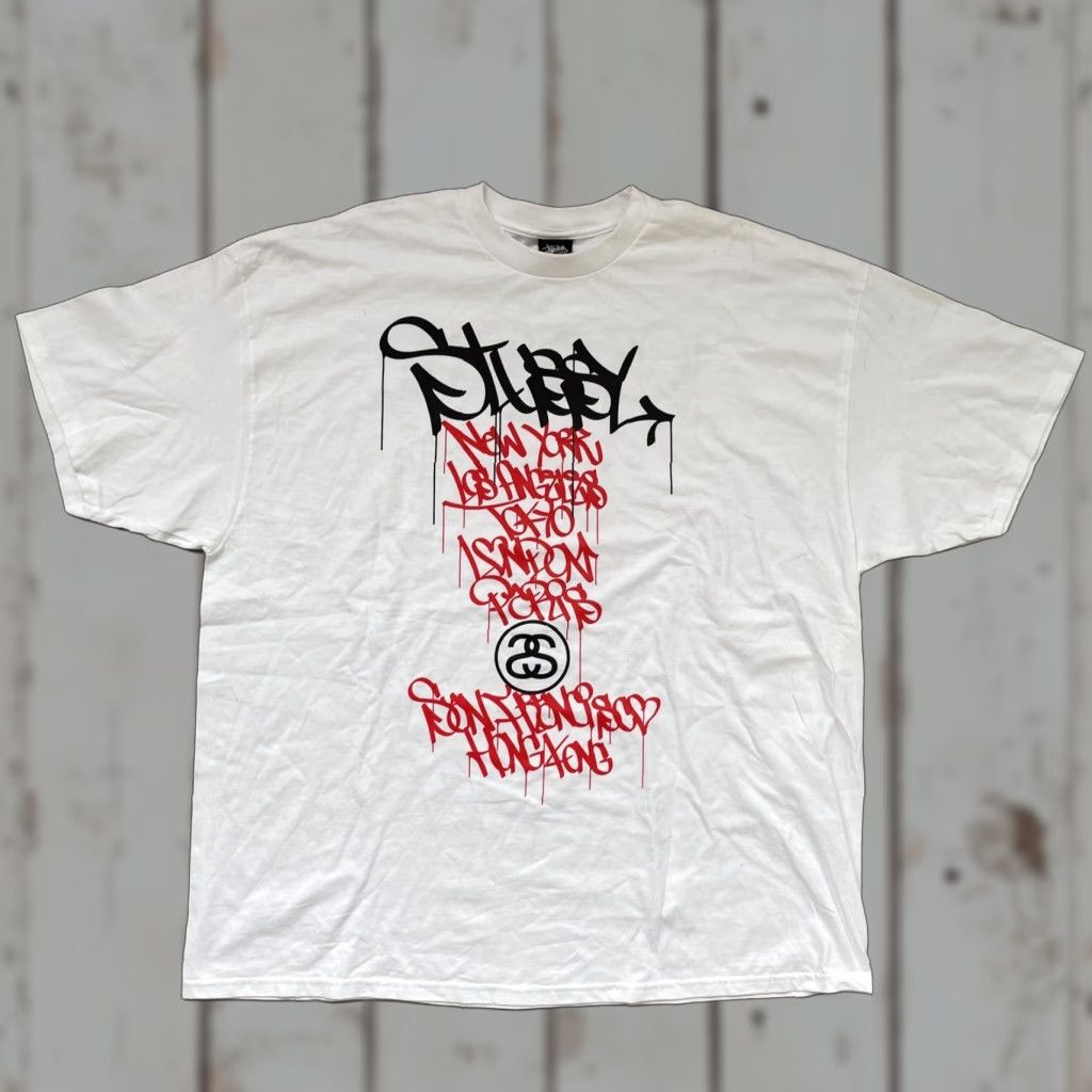 Vintage Stussy 25th Anniversary World Tour White T-Shirt XXL NWOT Size US XXL / EU 58 / 5 - 1 Thumbnail