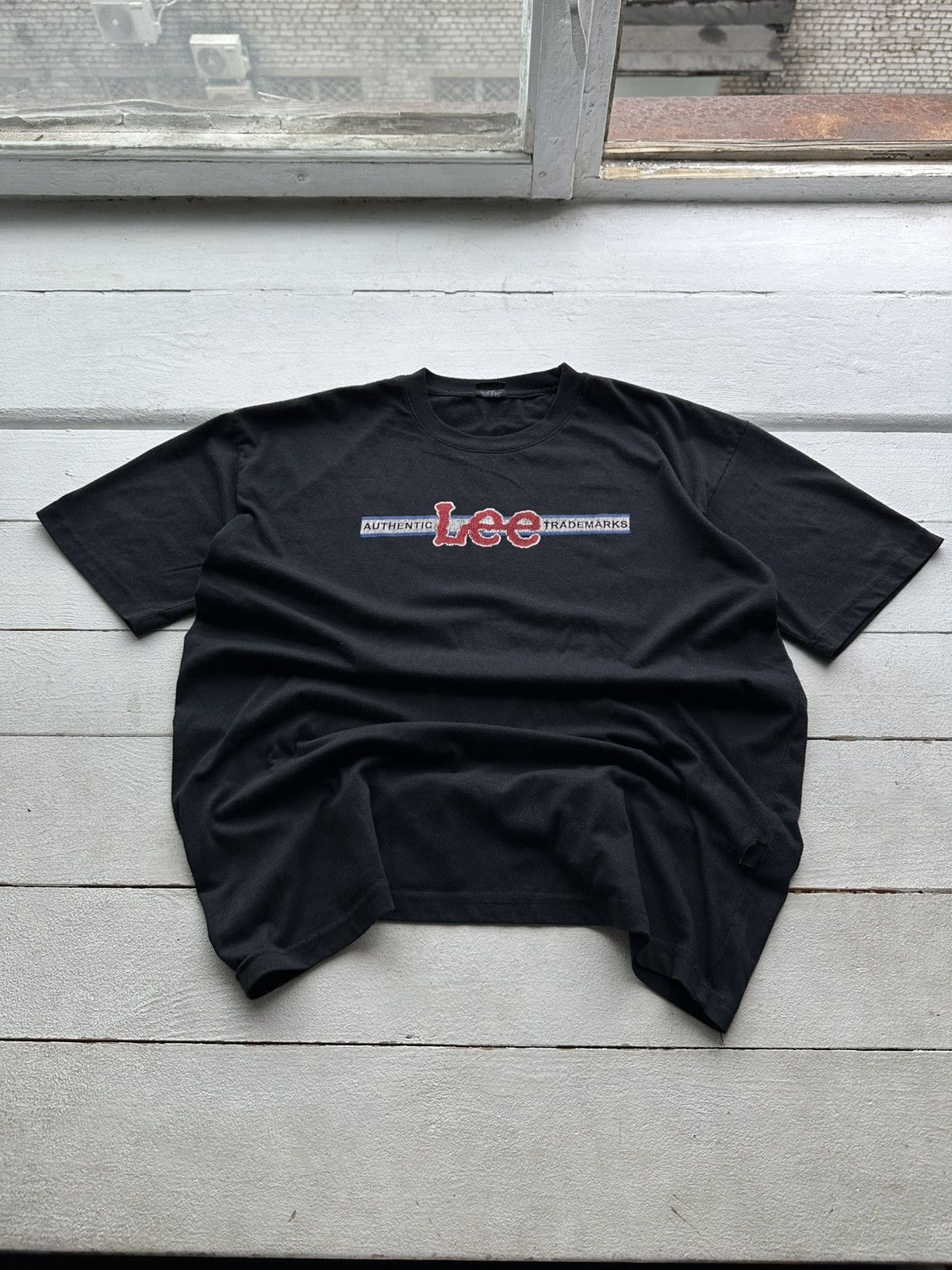 Lee 🚨 VINTAGE 90s LEE SANFORIZED big logo tee Y2k Size US L / EU 52-54 / 3 - 1 Thumbnail