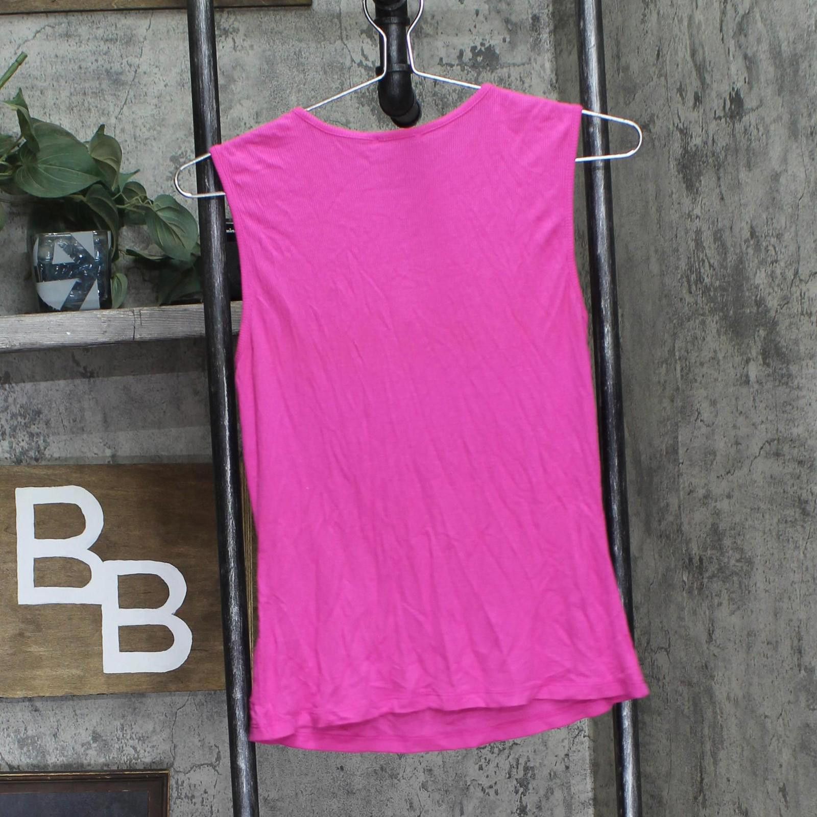 Bar III Nwt Bar Iii Ribbed Sleeveless Shirt Top Pinkadelic Pink Xl Size XL / US 12-14 / IT 48-50 - 2 Thumbnail