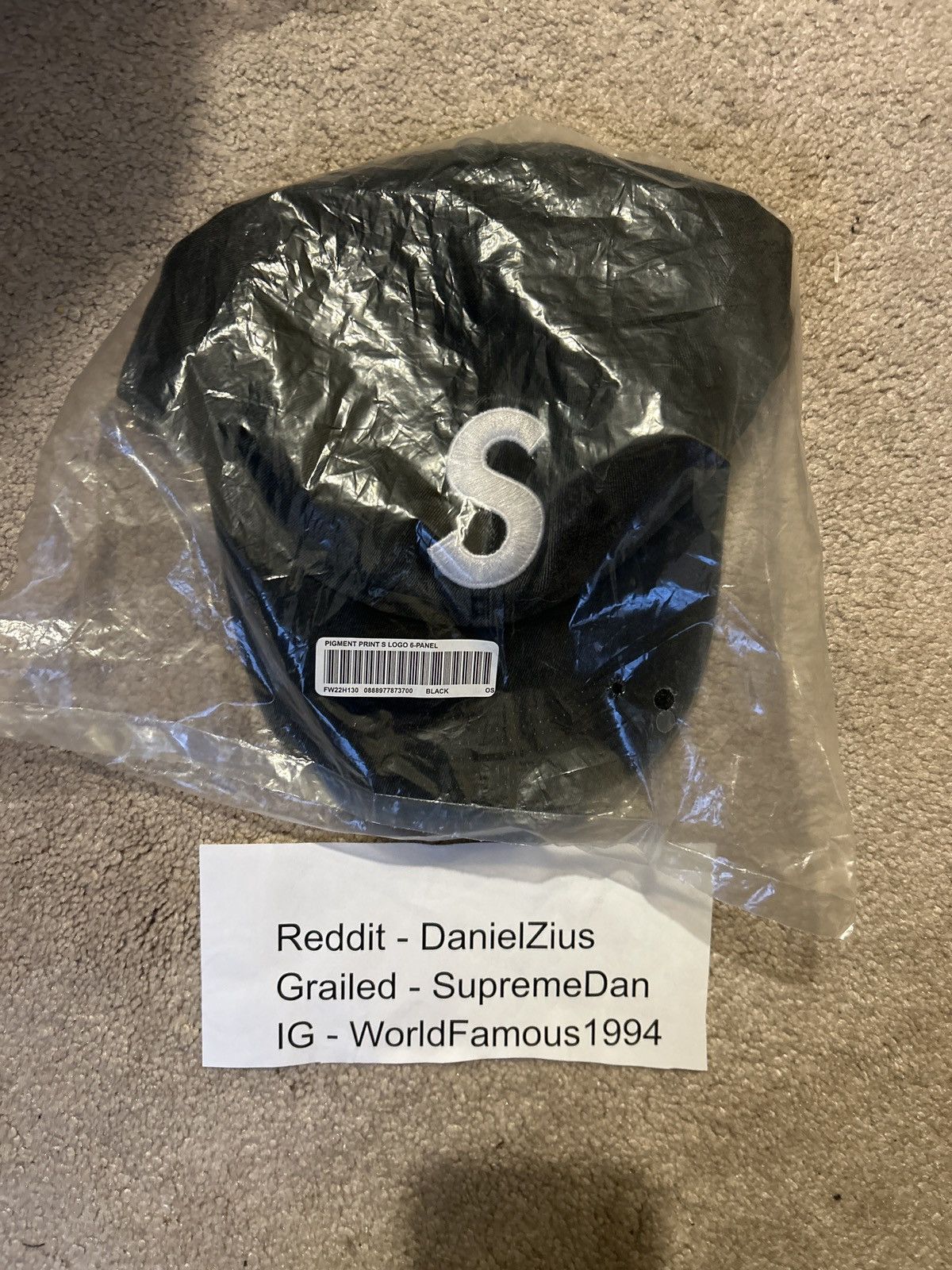 Supreme Supreme Pigment Print S Logo 6-Panel 'Black' Size ONE SIZE - 3 Thumbnail