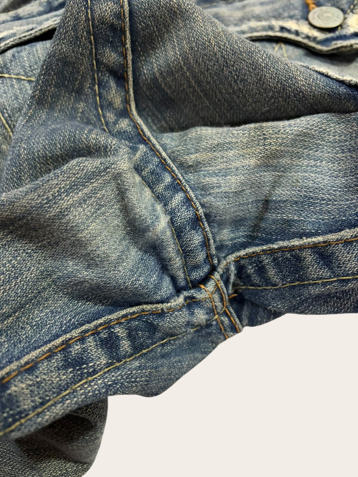True Religion Vtg True Religion BILLY Distress Flared Yellow Faded Jeans Size US 34 / EU 50 - 11 Thumbnail