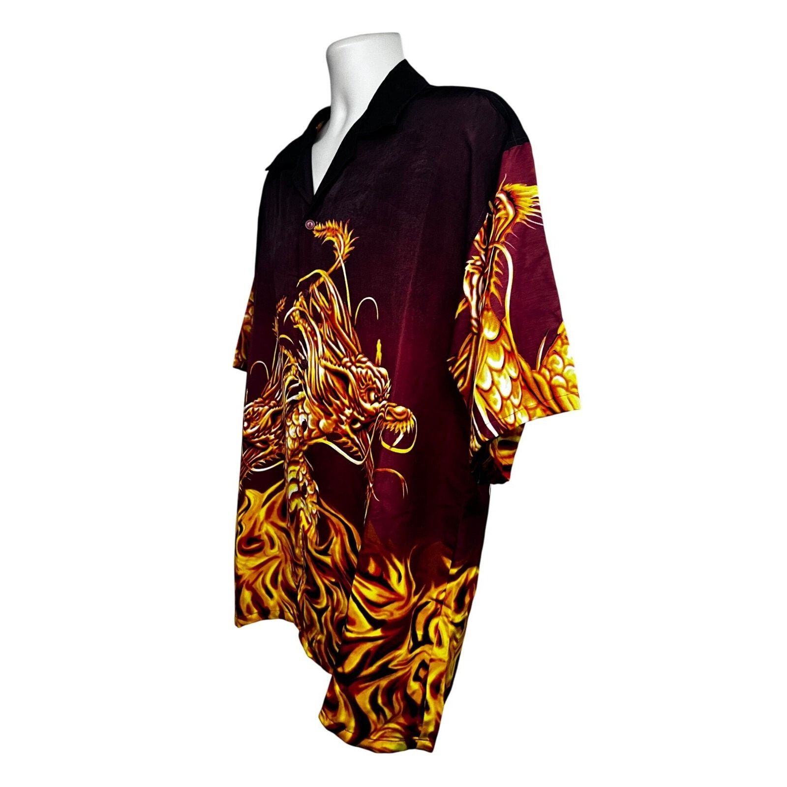Vintage Oscar Misa Rockabilly Graphic Dragon Button Up Shirt 2XL New Size US XXL / EU 58 / 5 - 3 Thumbnail