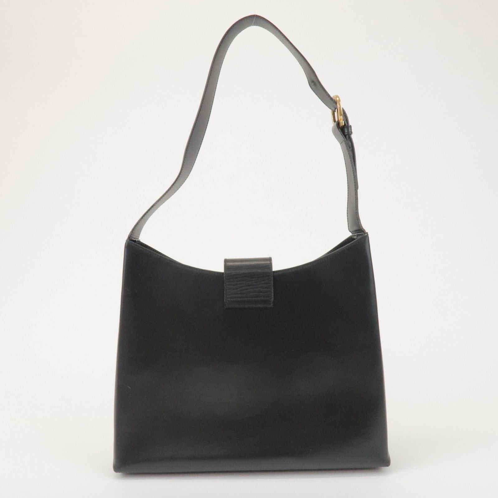 Salvatore Ferragamo Ferragamo Gancini Calfskin Shoulder Bag Black Size ONE SIZE - 2 Thumbnail