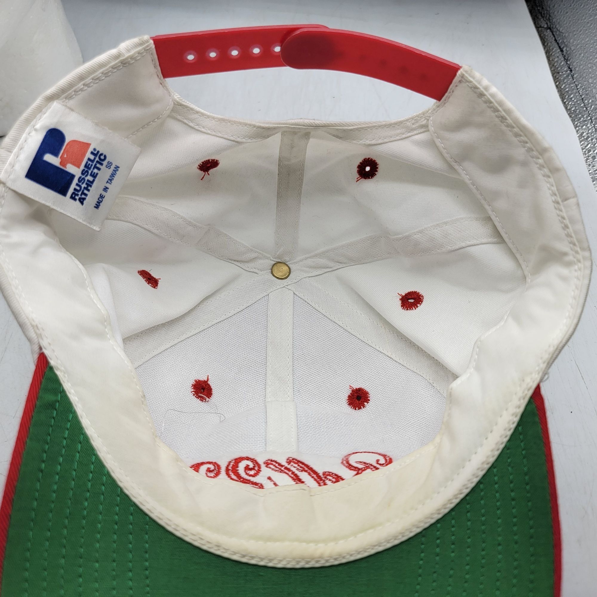 Russell Athletic Russell Athletic Bell 222 Snapback Cap Red White Hat Casual Size ONE SIZE - 7 Thumbnail