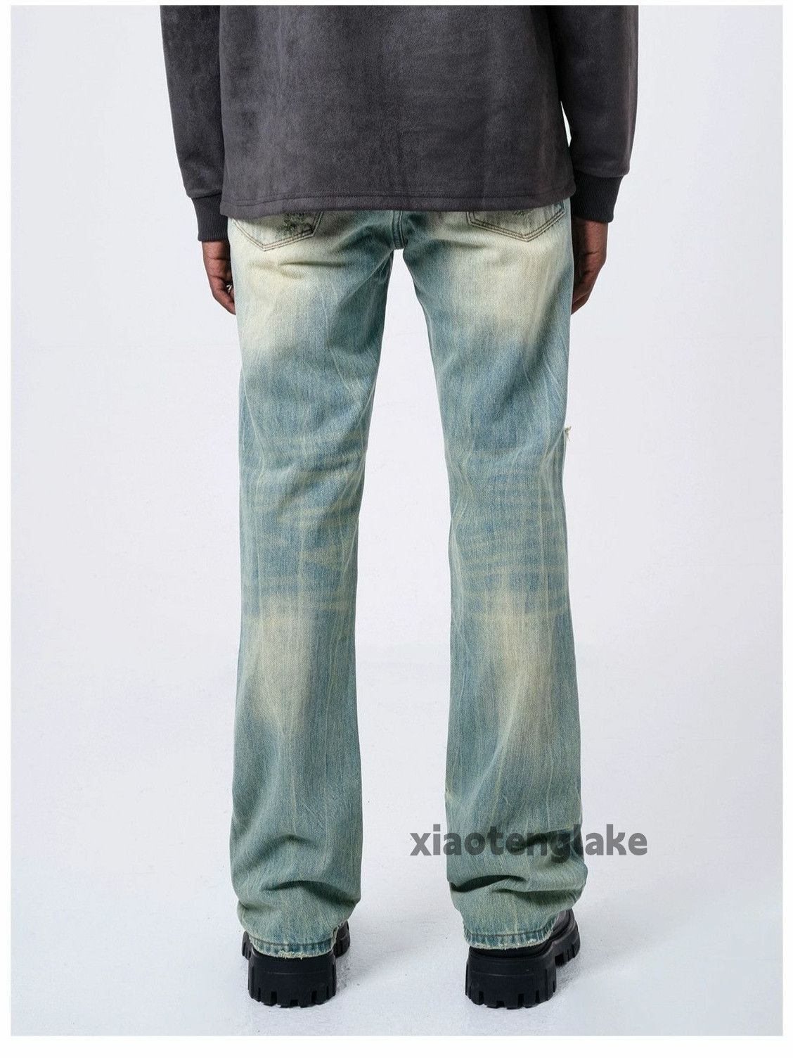 Jean × Vintage washed faded cleanfit damaged yuppie flared jeans Size US 32 / EU 48 - 2 Thumbnail