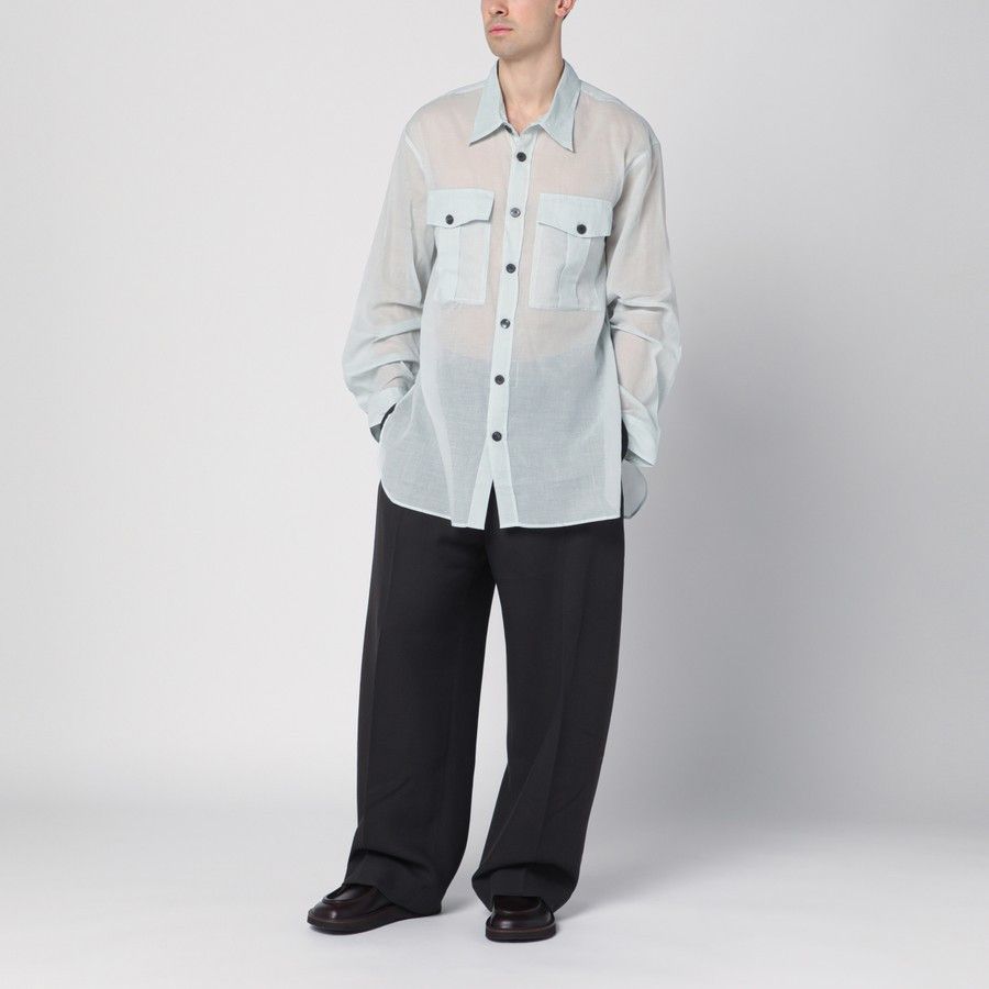 Dries Van Noten o1d2blof0225 Cotton Shirt in Light Blue Size US M / EU 48-50 / 2 - 2 Thumbnail