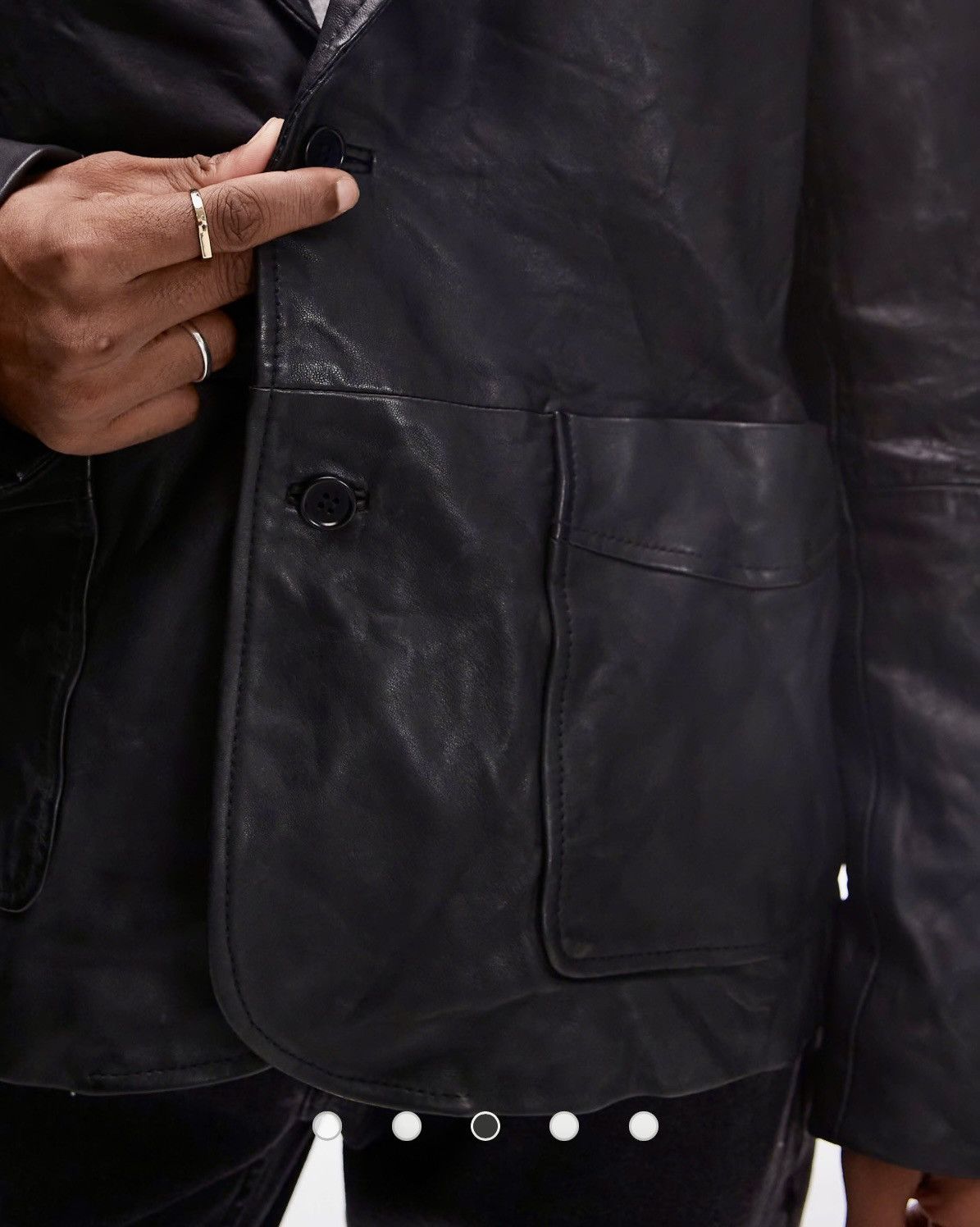 Allsaints AllSaints Black Leather Blazer Jacket Size L Size US L / EU 52-54 / 3 - 5 Thumbnail