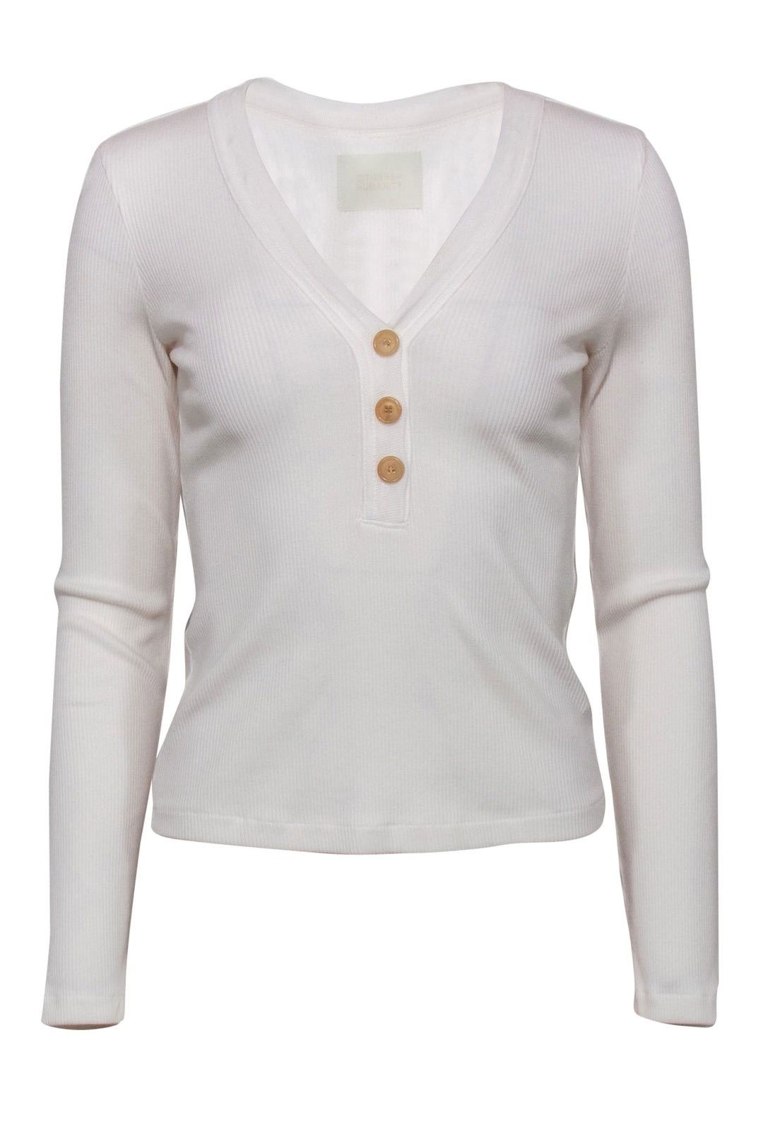 Citizens Of Humanity Scarlett Rib Henley in Birch Size XS / US 0-2 / IT 36-38 - 2 Thumbnail