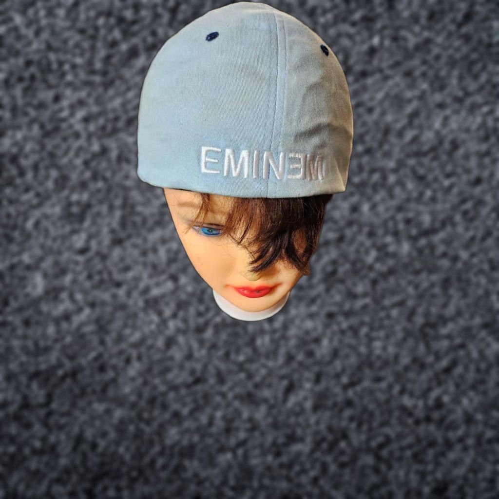 Vintage VINTAGE EMINEM Slim Shady Tour 2002 Baseball Cap Hat L Blue Embroidered Hip Hop Mens Size ONE SIZE - 1 Thumbnail