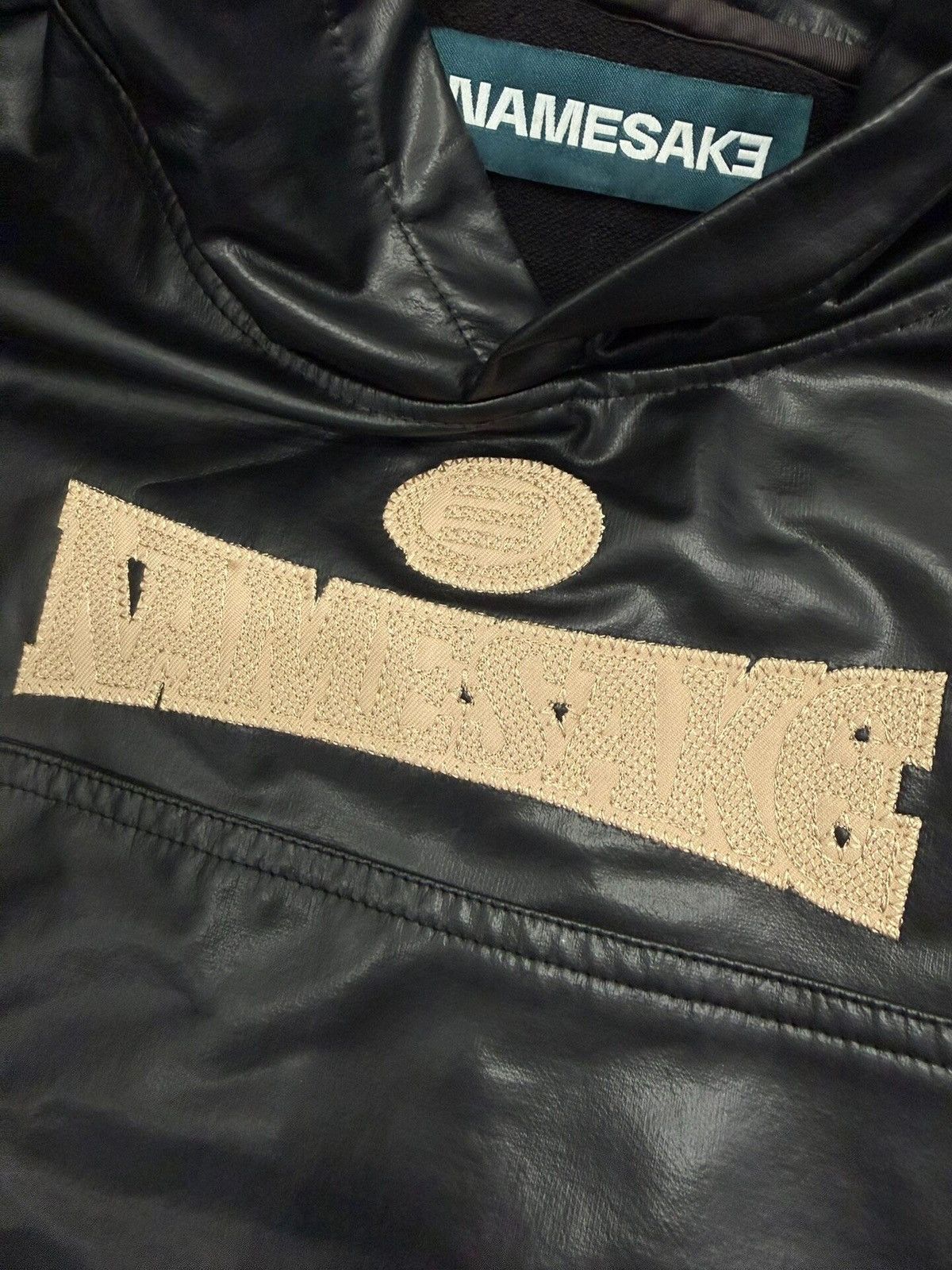 Namesake Black Faux‑leather Hooded Vest Bbbb11, Men's — image 3 of 6