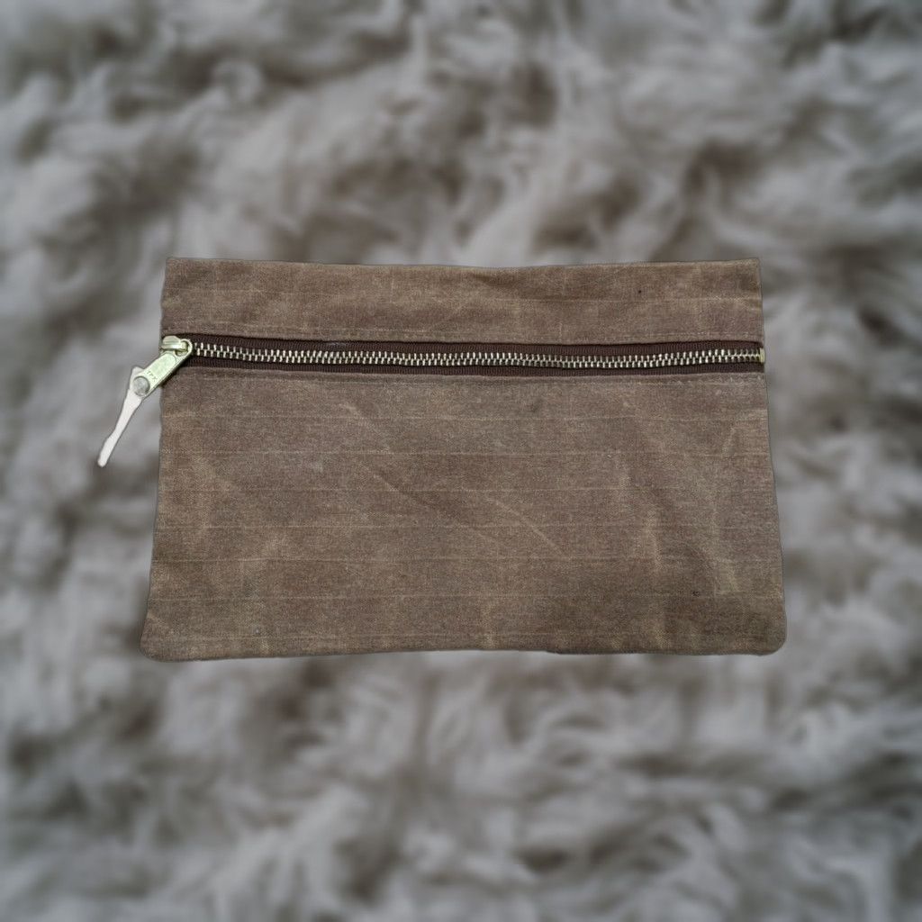 Vintage VINTAGE Line of Trade Pouch Tan Water Resistant Zip Closure Canvas EDC Army Clutch Size ONE SIZE - 1 Thumbnail