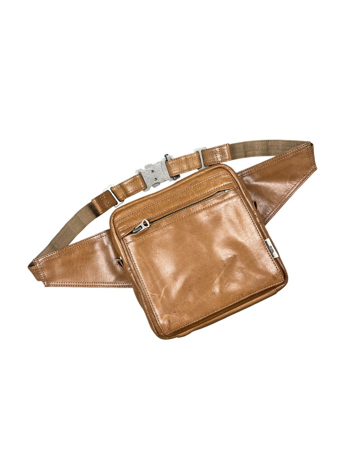 Vintage Porter Leather Metal Buckle Waist Bag
