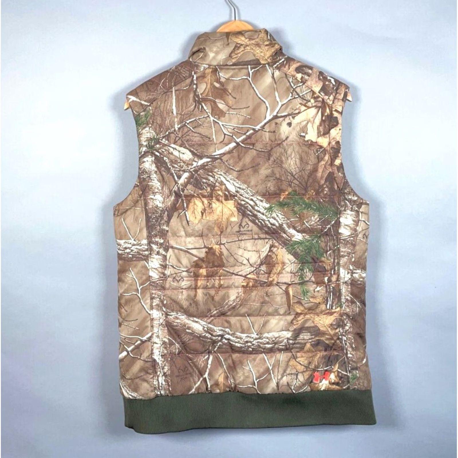 Under Armour Under Armour Camouflage Vest Women's XL Brown 90s Puffer Jacket Stand-Up Collar Zip Full Zip Insulated Lined Pockets Camouflage Nylon-Polyester Size XL / US 12-14 / IT 48-50 - 2 Thumbnail