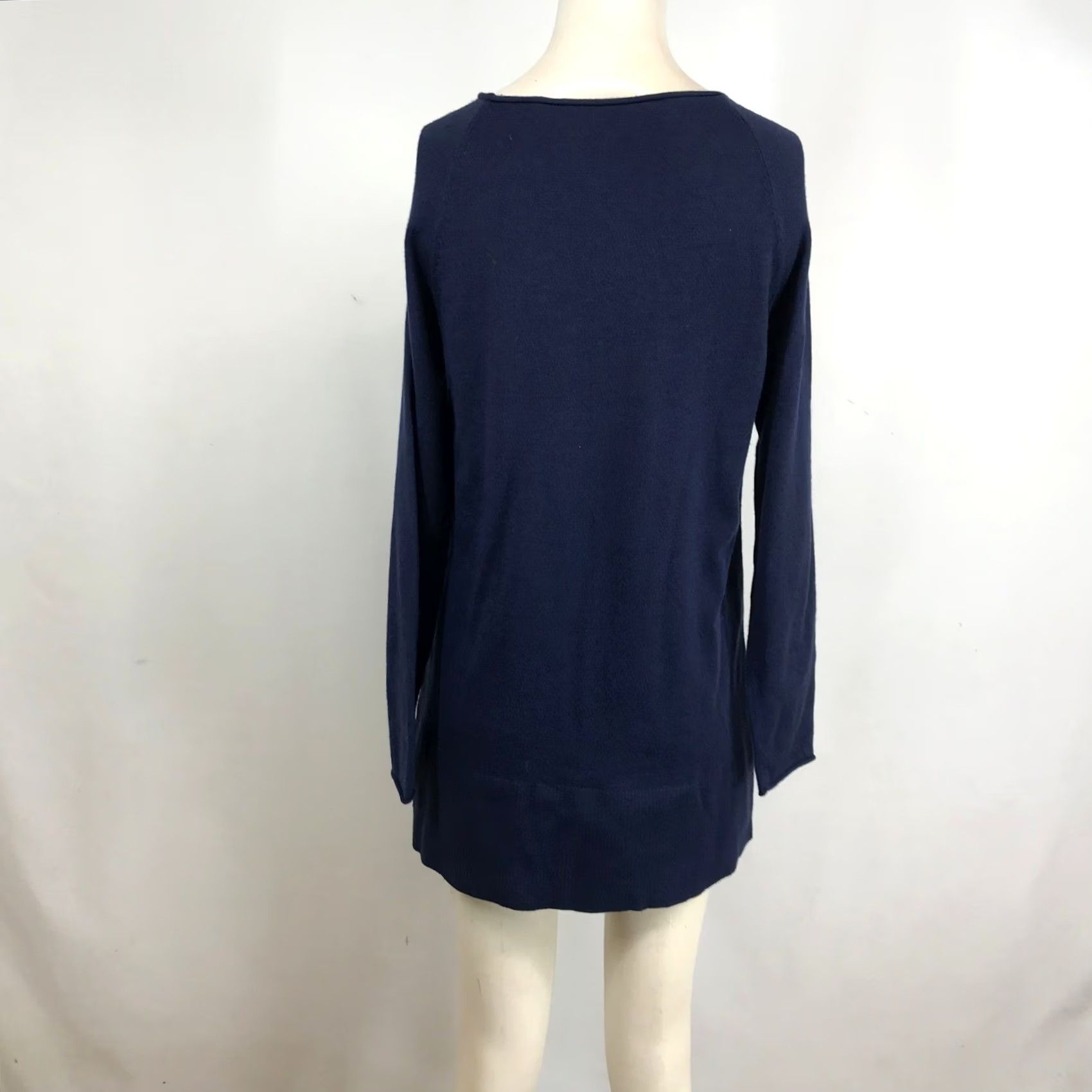 Soft Surroundings Soft Surroundings Sweater Womens XS Navy Blue Knit Tunic Scoop Neck Side Button Size XS / US 0-2 / IT 36-38 - 5 Thumbnail