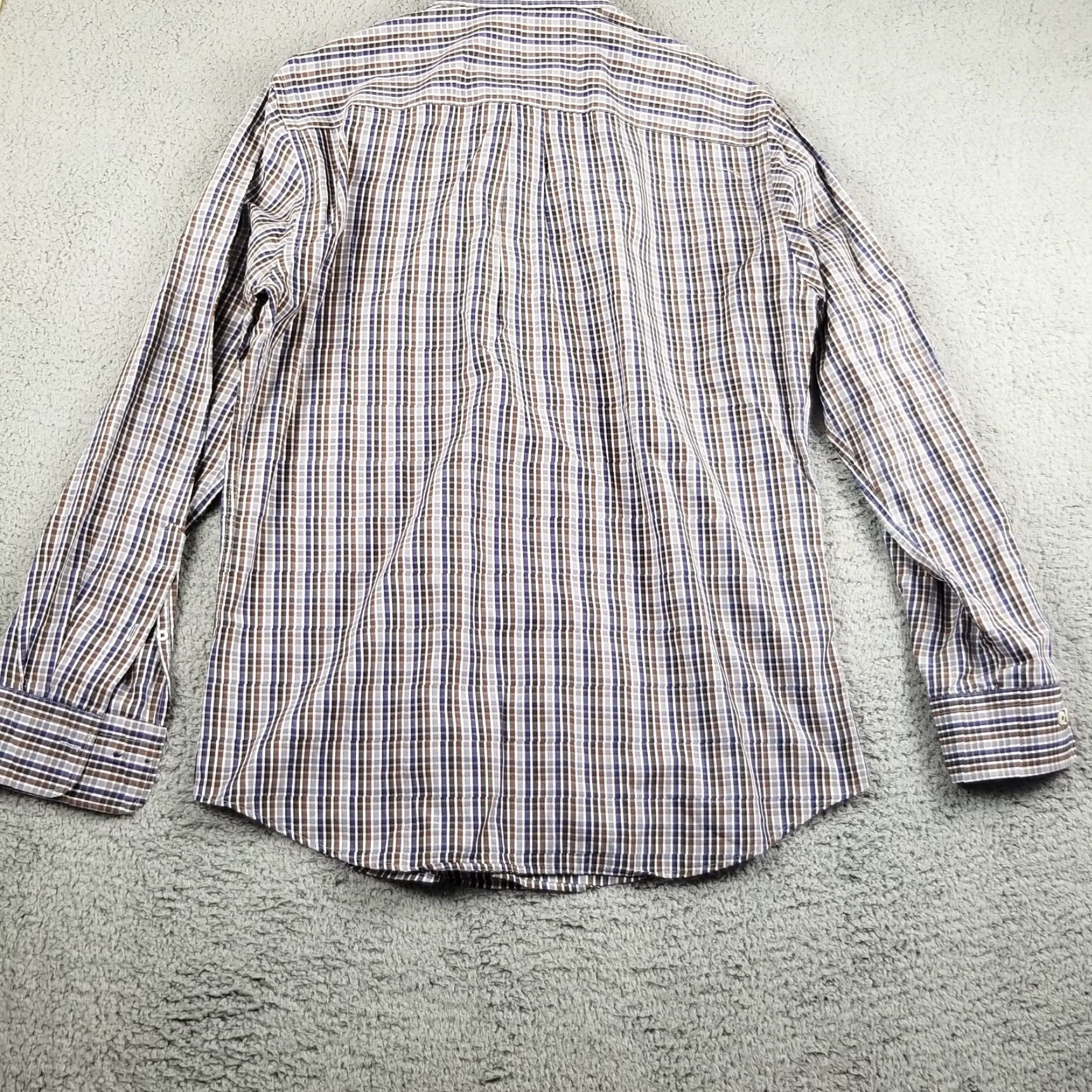 Peter Millar Peter Millar Button-Up Shirt Large Plaid Blue Long Sleeve Easy Care Business Casual Mens Size US L / EU 52-54 / 3 - 6 Thumbnail