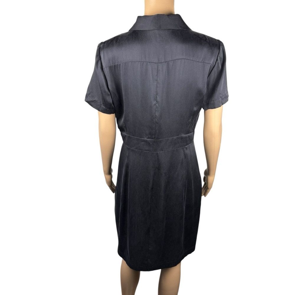 Baldwin Baldwin 100% Silk Black Short Sleeve Wrap Dress Size M Size M / US 6-8 / IT 42-44 - 4 Thumbnail