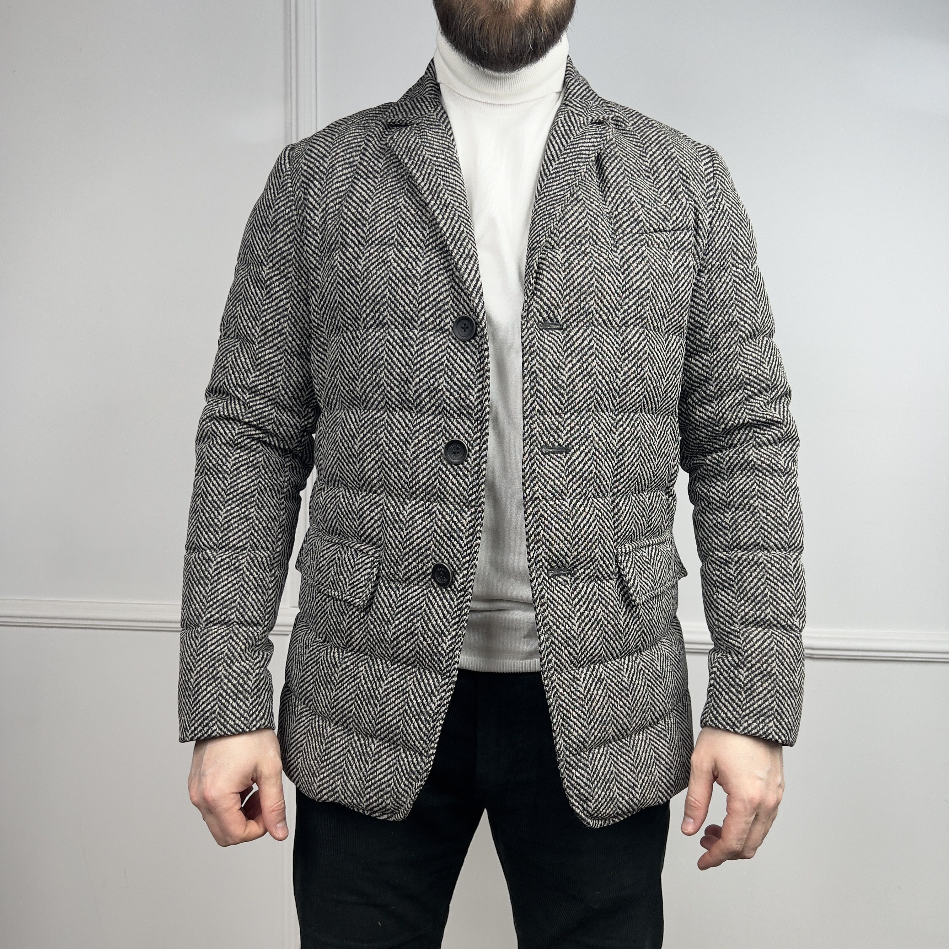 Herno Herno Men's Quilted Goose Down Puffer Bomber Jacket Size US S / EU 44-46 / 1 - 1 Thumbnail
