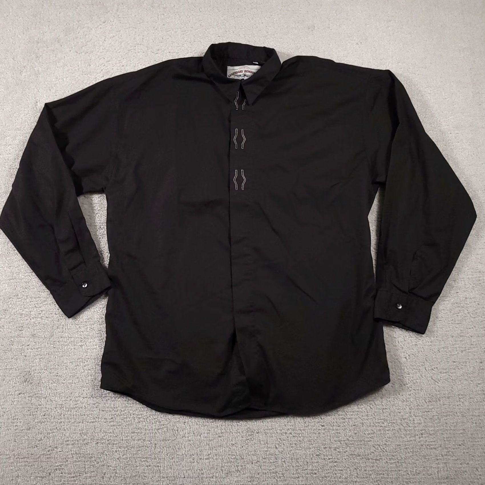 Vintage VINTAGE Bonhomme Button-Up Shirt Mens Medium Black Western Made In USA Shirt Size US M / EU 48-50 / 2 - 2 Thumbnail