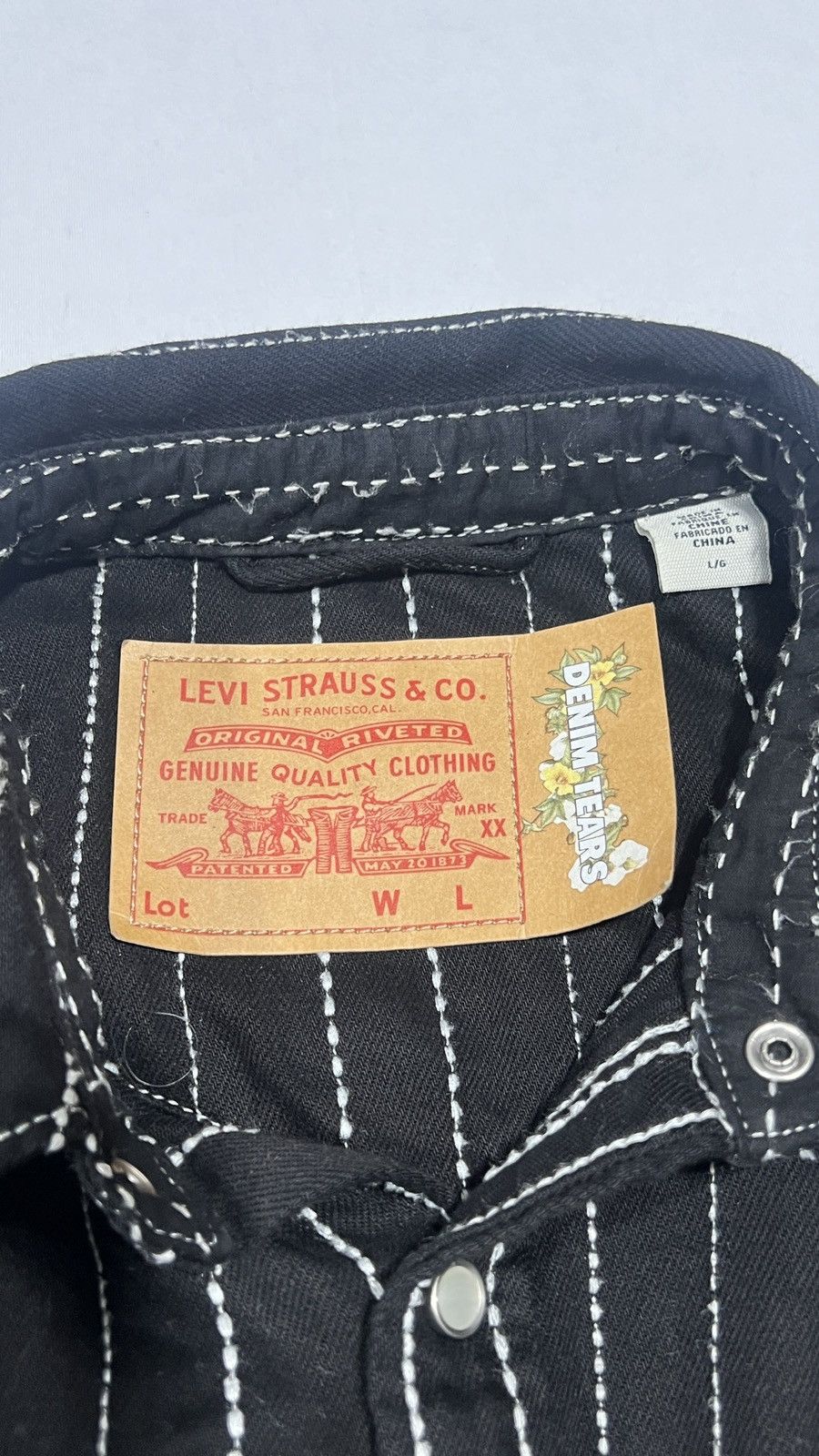 DENIM TEARS × Levi's Denim Tears Peace Patchwork Western Black Shirt Size US L / EU 52-54 / 3 - 11 Thumbnail