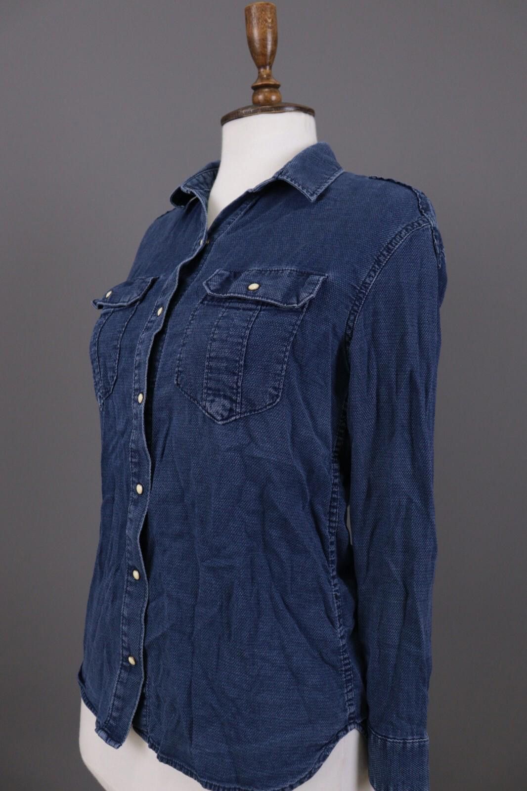 Allsaints All Saints Blue Denim Button Down Pockets Size EU 34 /US 2 Size S / US 4 / IT 40 - 8 Thumbnail