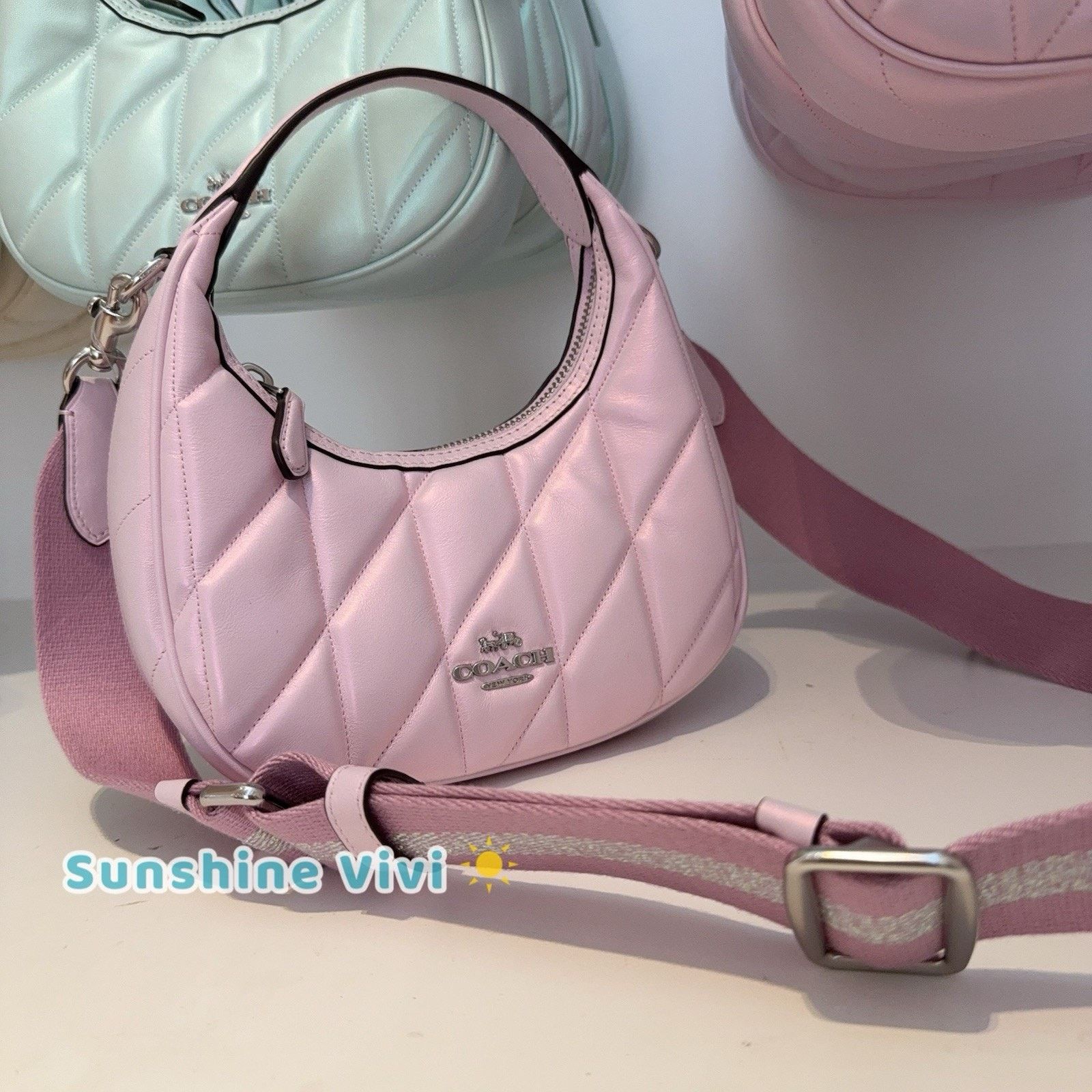 Coach NWT Coach Carmen Mini Crossbody Bag CBI46 Silver/Pink Size ONE SIZE - 1 Thumbnail