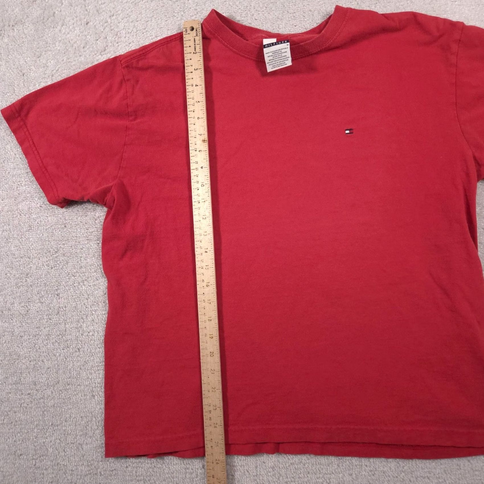 Tommy Hilfiger Tommy Hilfiger Shirt Mens Medium Red Embroidered Flag Logo Crewneck Cotton Tee Size US M / EU 48-50 / 2 - 6 Thumbnail