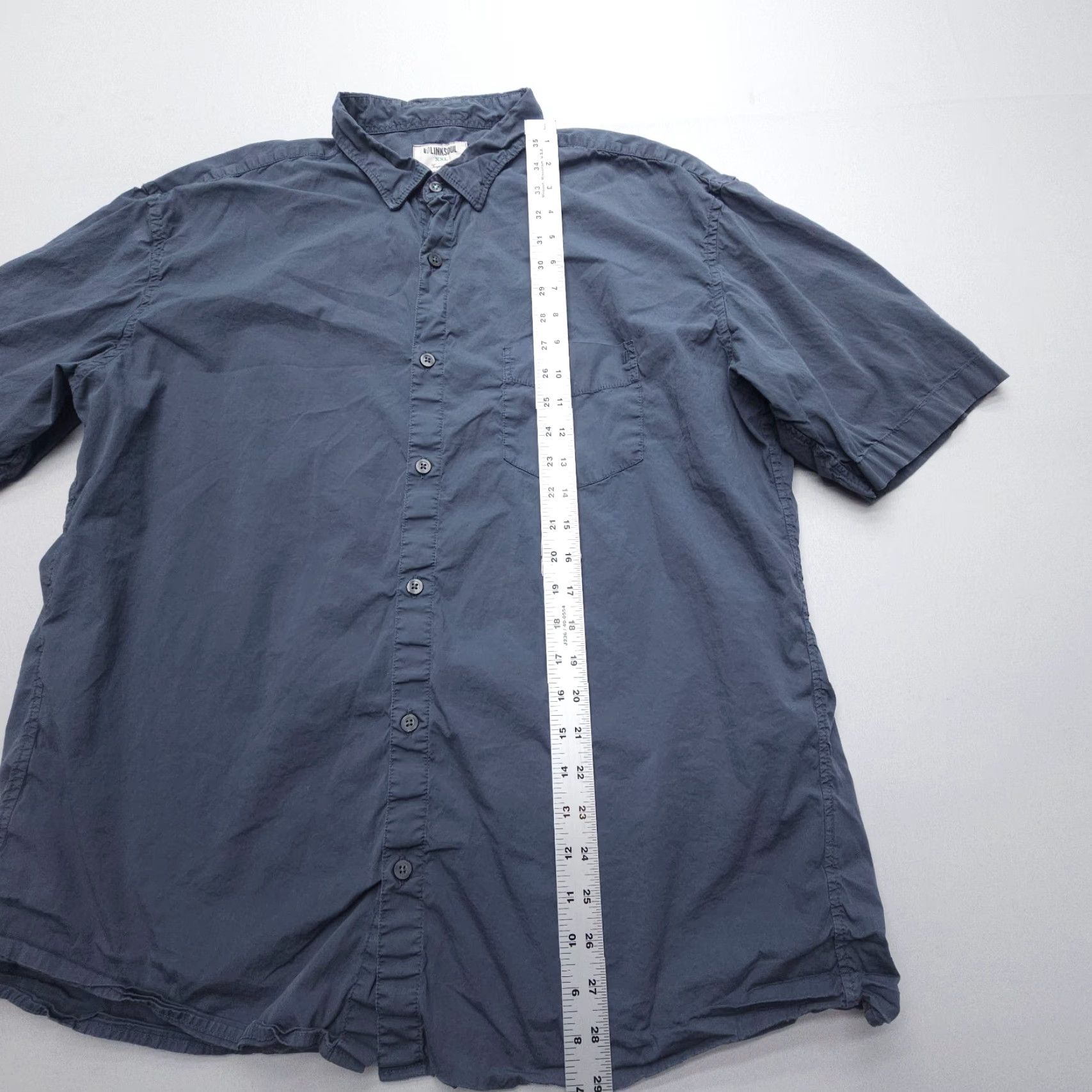 Vintage Linksoul Short Sleeve Shirt Mens 2XL Gray Cotton Stretch Button-Up Collared Casual Size US XXL / EU 58 / 5 - 6 Thumbnail
