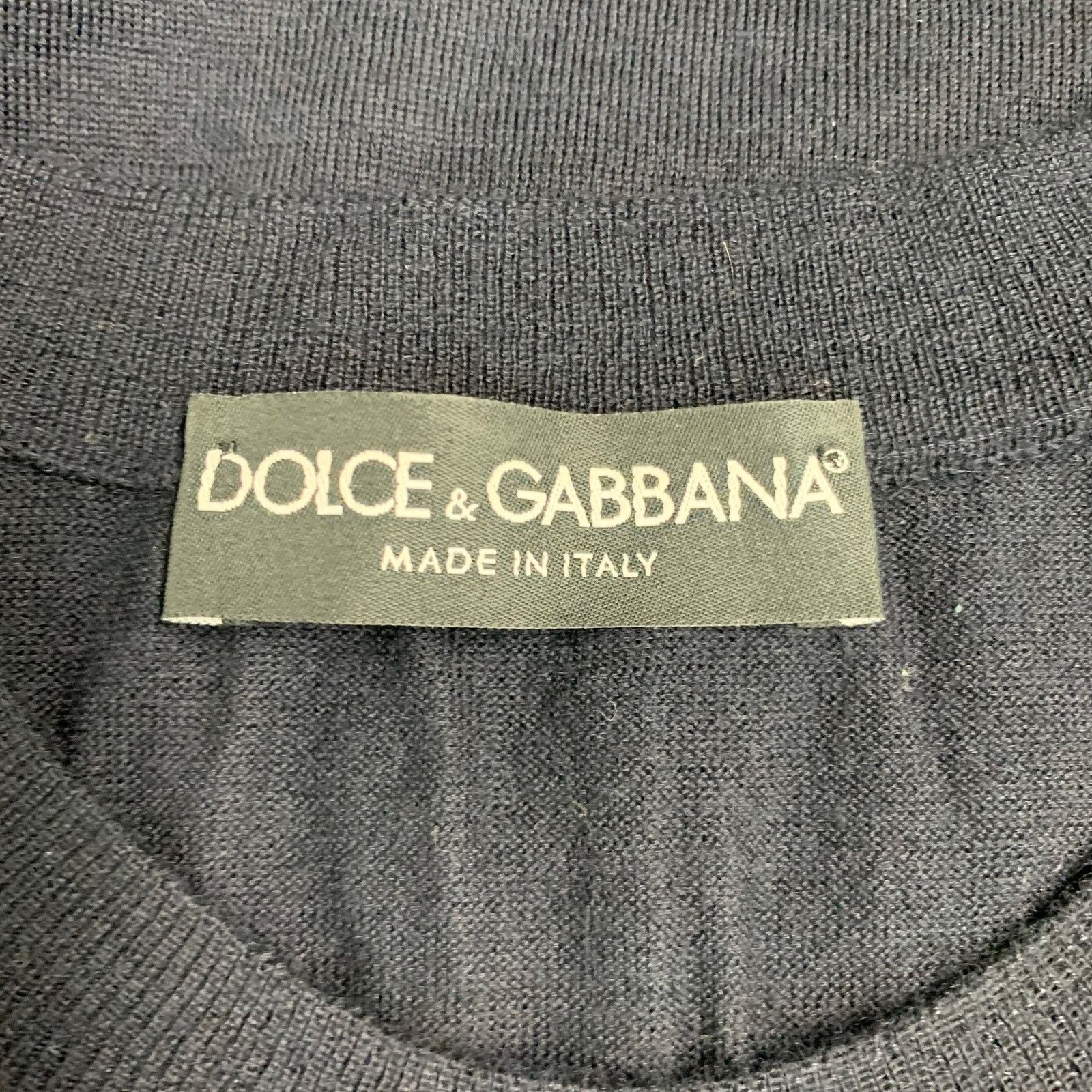 Dolce & Gabbana DOLCE & GABBANA Size M Navy Knit Cashmere Crew Neck Pullover Size US M / EU 48-50 / 2 - 5 Thumbnail