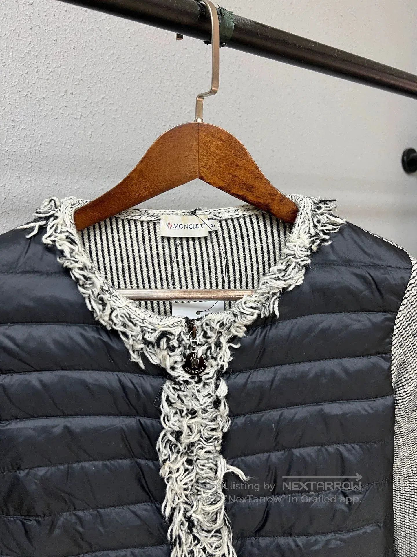 Moncler grey ruffled hem sweater by Moncler. Size S / US 4 / IT 40 - 3 Thumbnail