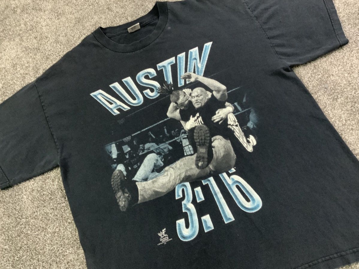 WWF Vintage 90s Stone Cold Austin 3:16 WF T Shirt Black Sz XL Size US XL / EU 56 / 4 - 2 Thumbnail