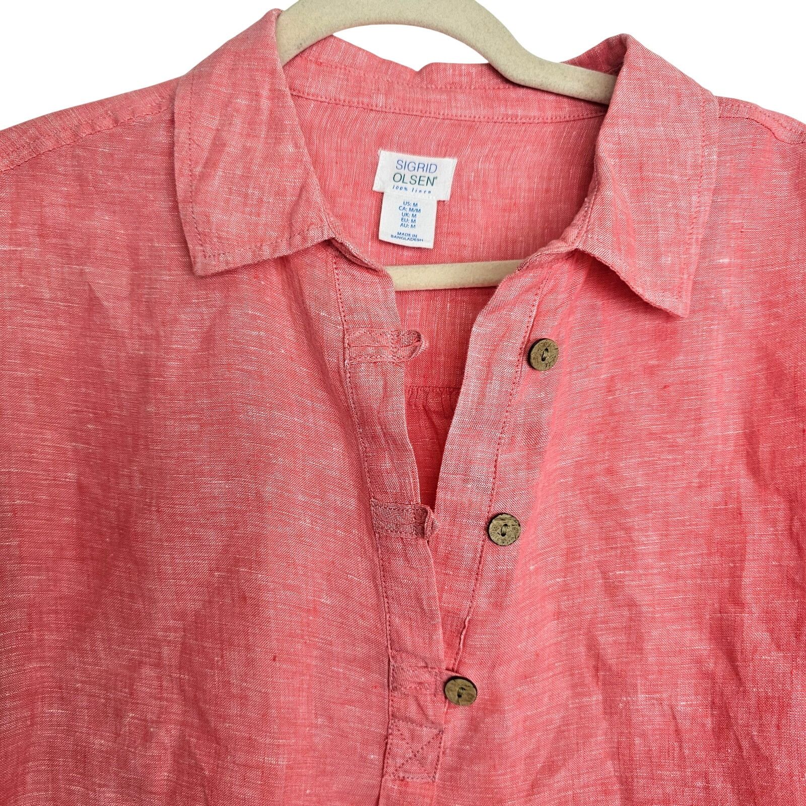 Significant Other Sigrid Olsen Womens Linen Tunic M Coastal Grandma Lagenlook Size M / US 6-8 / IT 42-44 - 2 Thumbnail