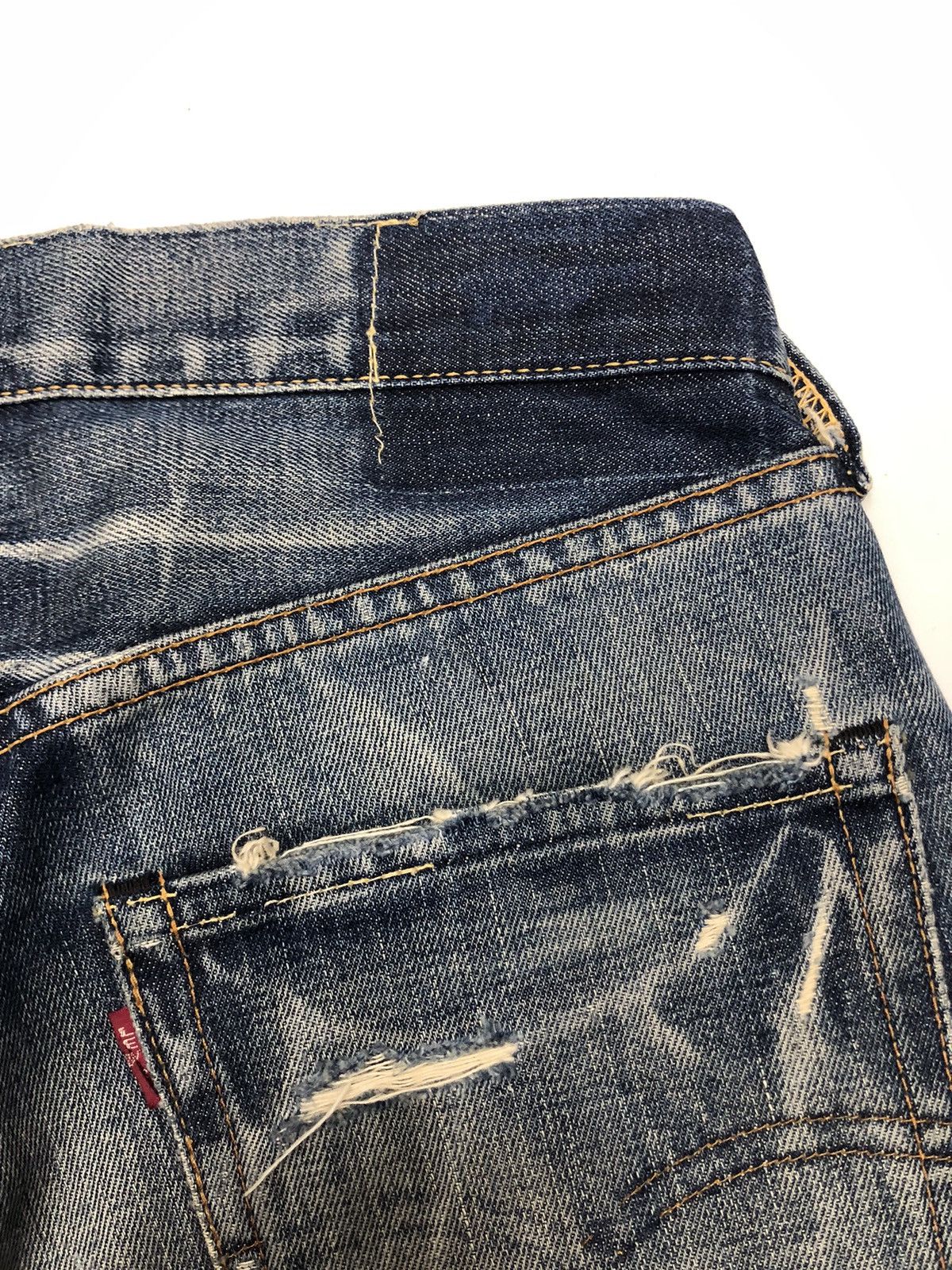 Kapital 🔥LEVIS 501 BIG E SELVEDGE DISTRESS DENIM JEANS Size US 29 - 18 Thumbnail