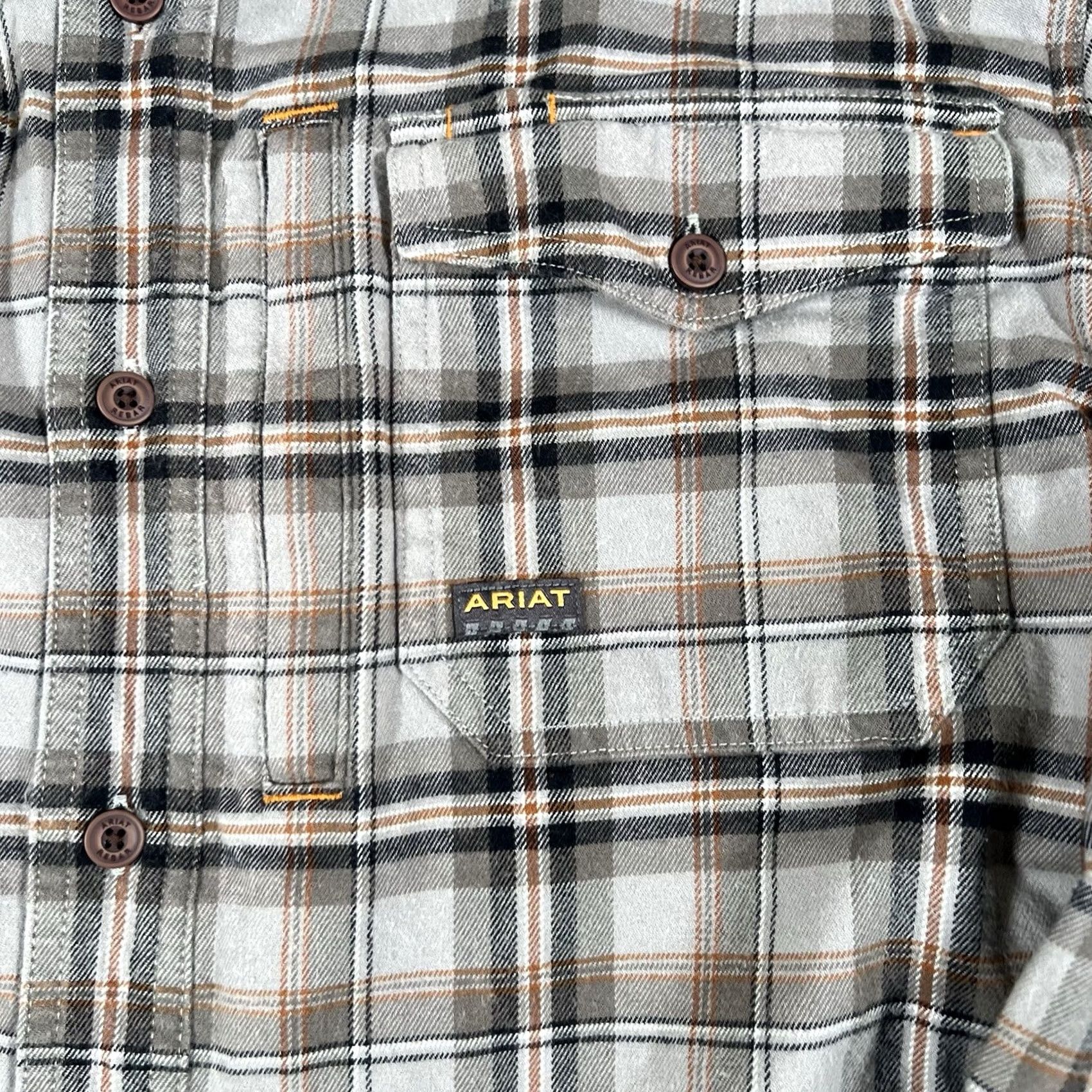 Ariat Ariat Rebar Shirt Mens M Gray Plaid Flannel Button-Down Long Sleeve Outdoor Size US M / EU 48-50 / 2 - 4 Thumbnail
