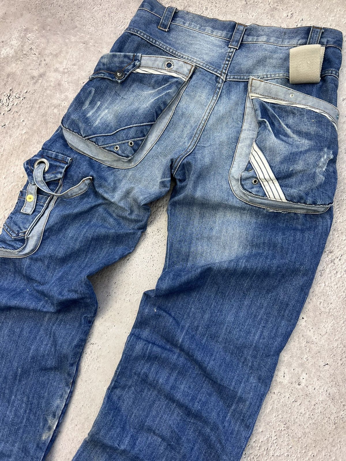 G-Star × Vintage VINTAGE Y2K G STAR BONDAGE DISTRESSED CARGO PANTS Size US 31 - 13 Thumbnail