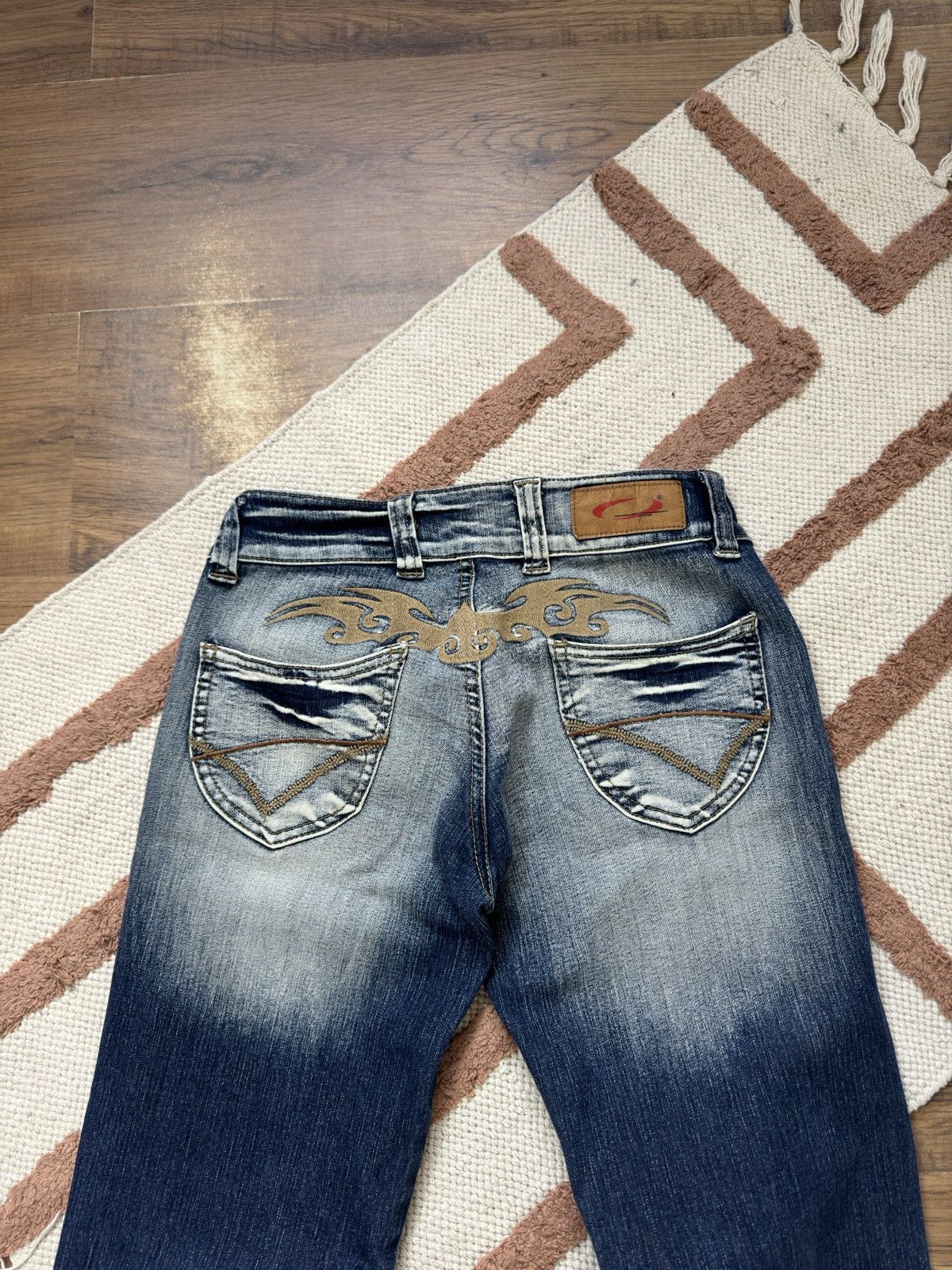 Vintage VINTAGE TRIBAL VON DUTCH STYLE JEANS PANTS Size 27" / US 4 / IT 40 - 4 Thumbnail