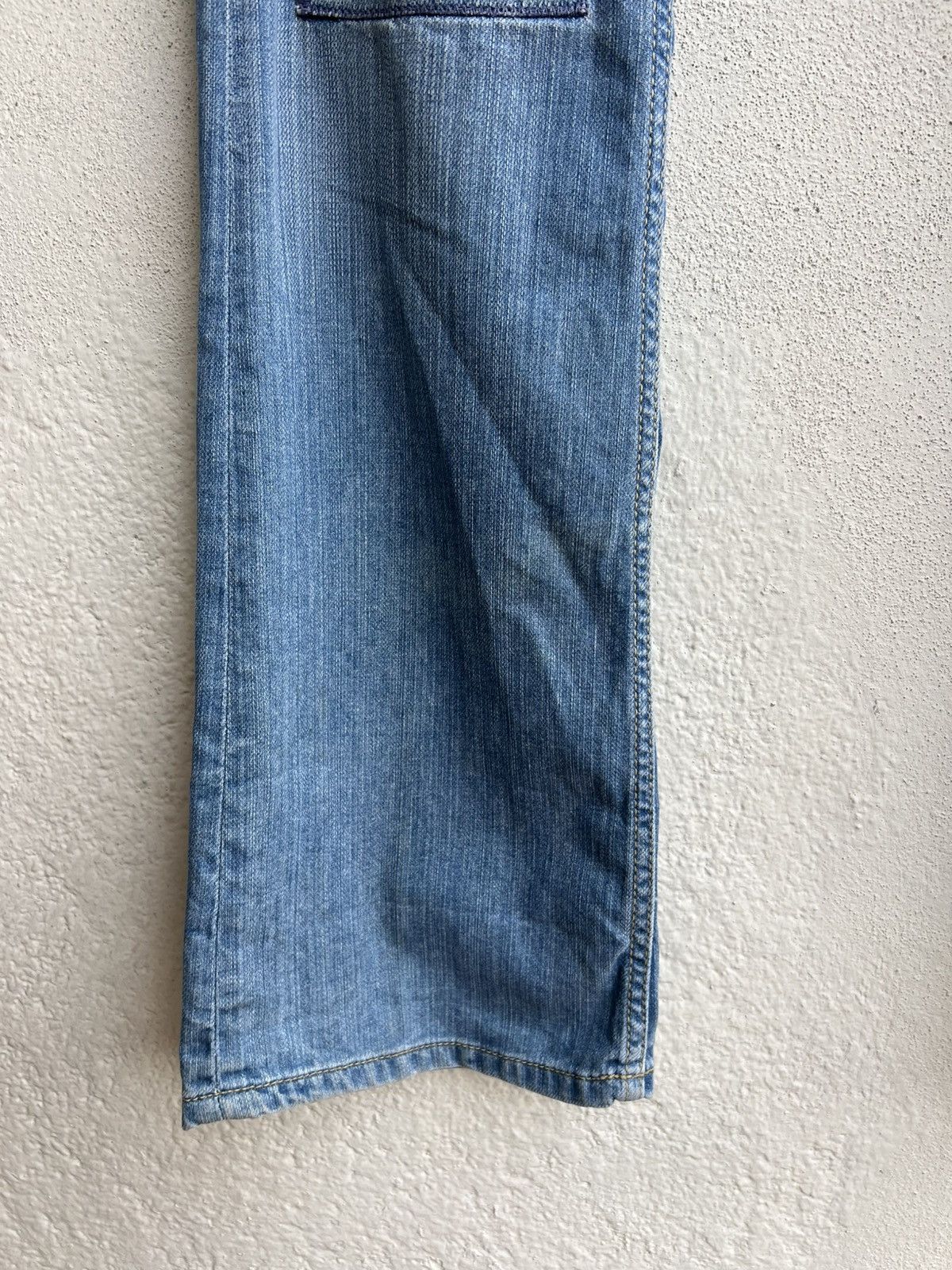 Jimmy Taverniti Vintage 00s Taverniti Embroidery Denim Peggy Flare Jeans Size US 29 - 10 Thumbnail