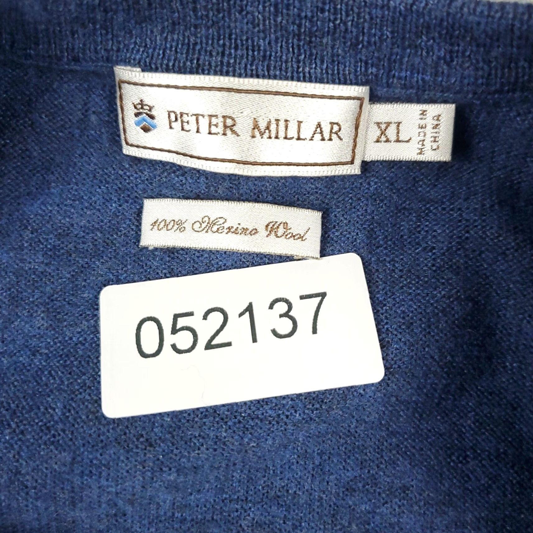 Peter Millar Peter Millar Mens Extra Large XL Blue Wool Golf V Neck Pullover Sweater Size US XL / EU 56 / 4 - 6 Thumbnail