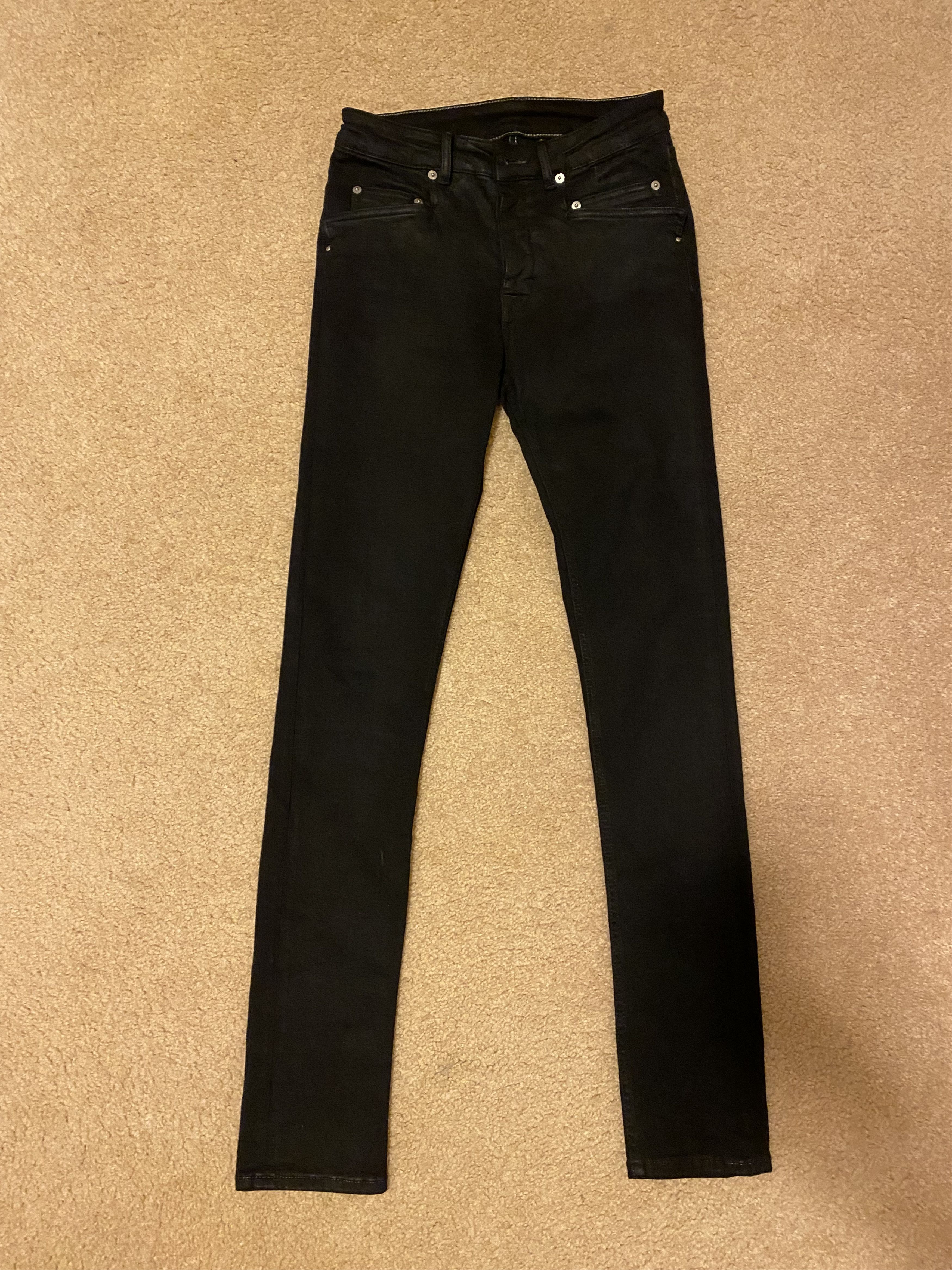image of Rick Owens Tyrone Cut Black Denim, Men's (Size 29)